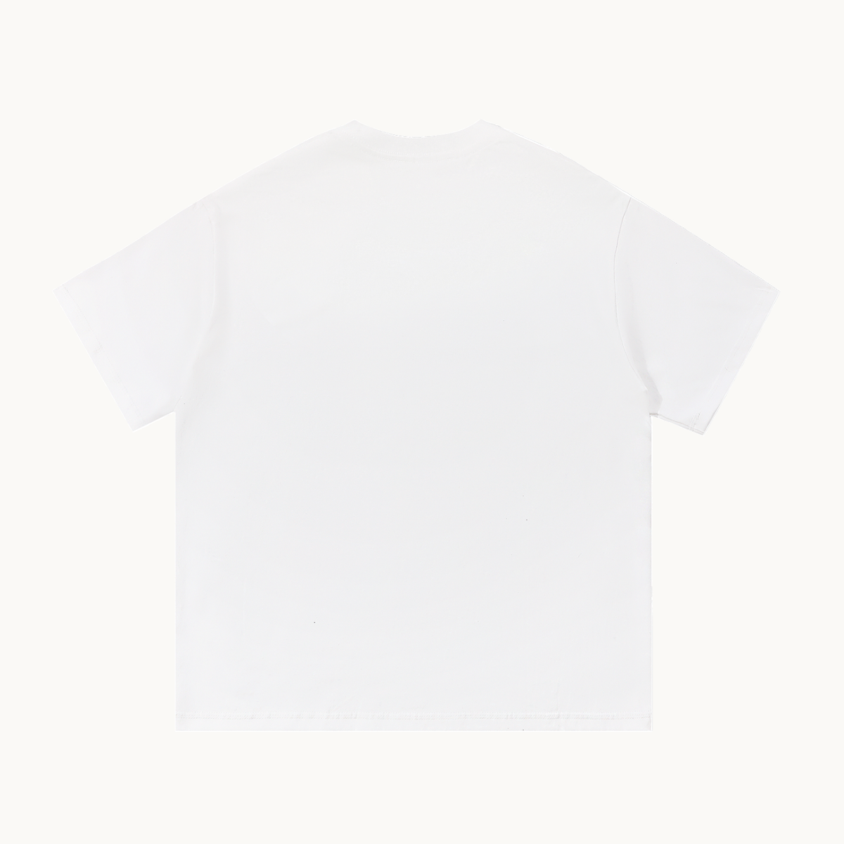Essential Signature Tee in white, plain back view