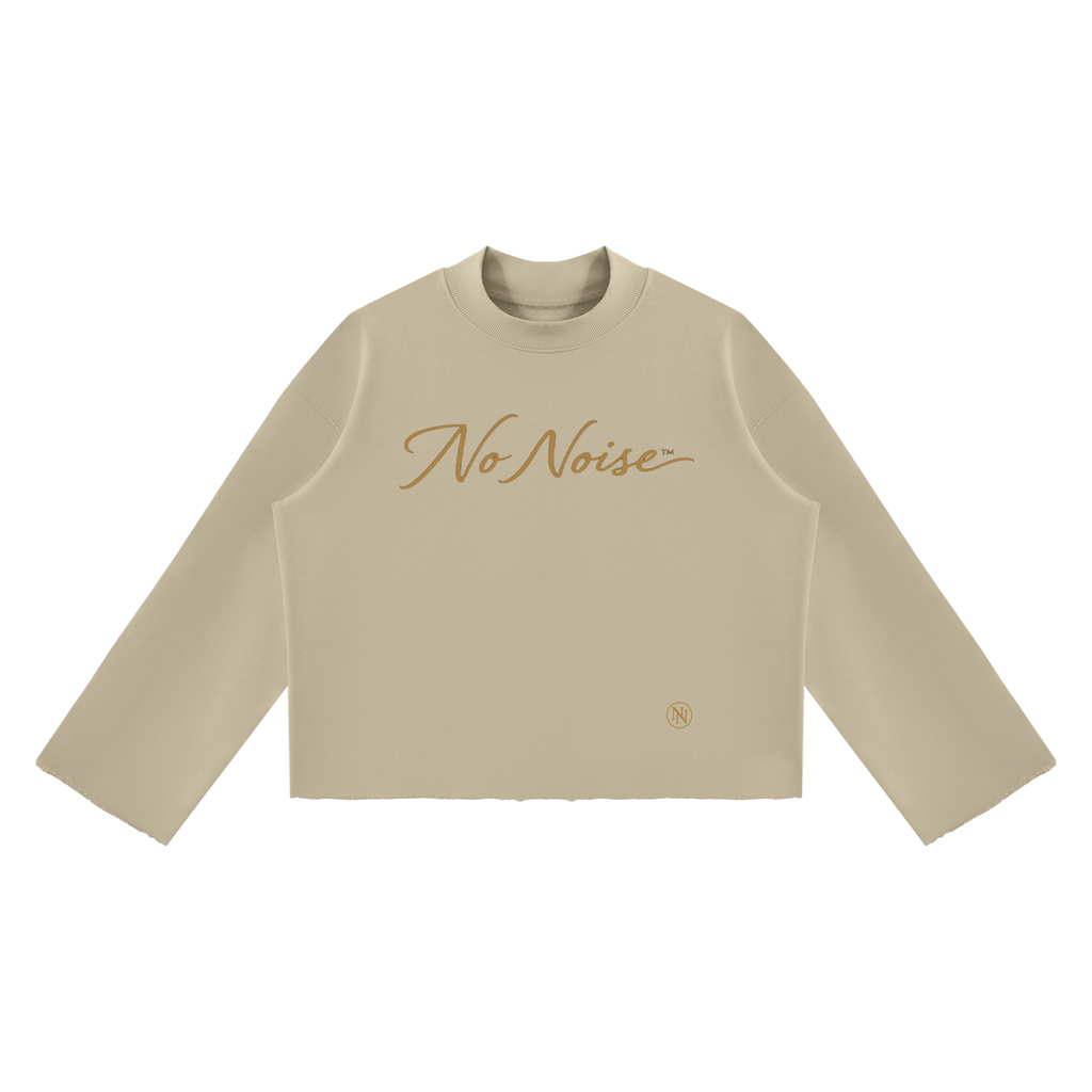The Signature Crew Mock Neck - Stone — View 3