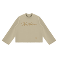 The Signature Crew Mock Neck - Stone — View 3