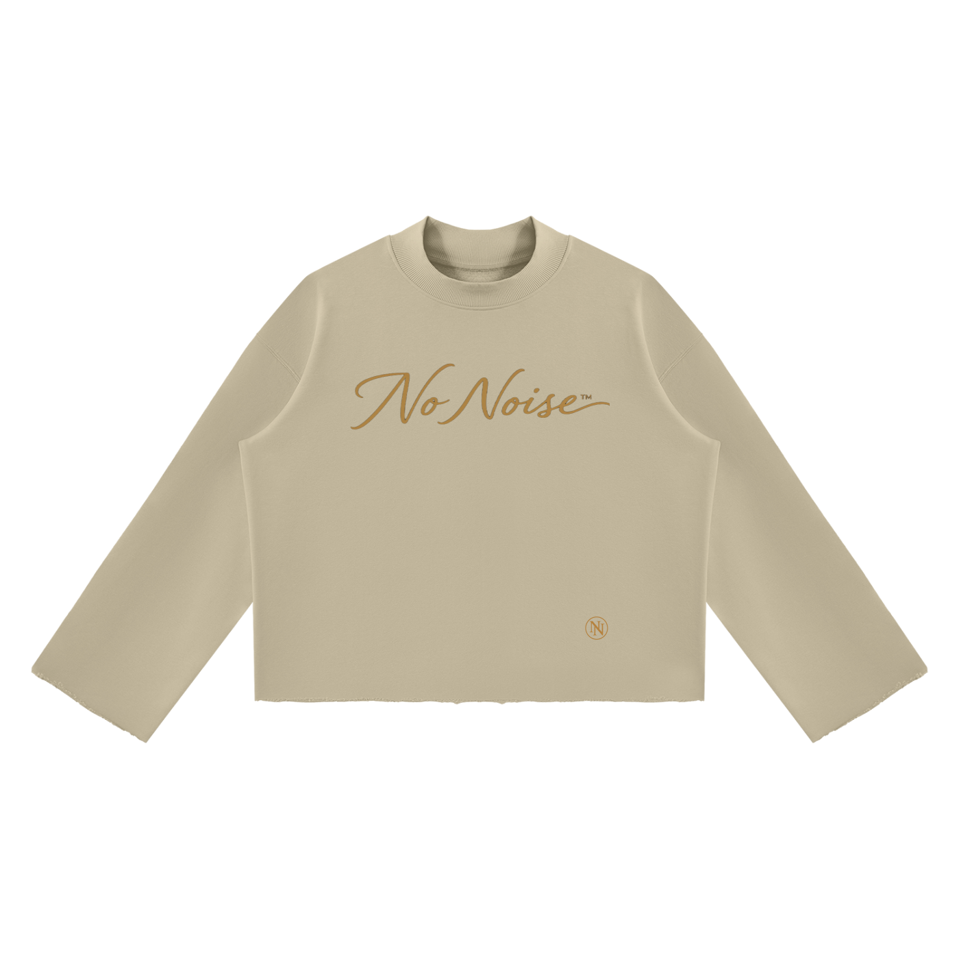 The Signature Crew Mock Neck - Stone — View 3