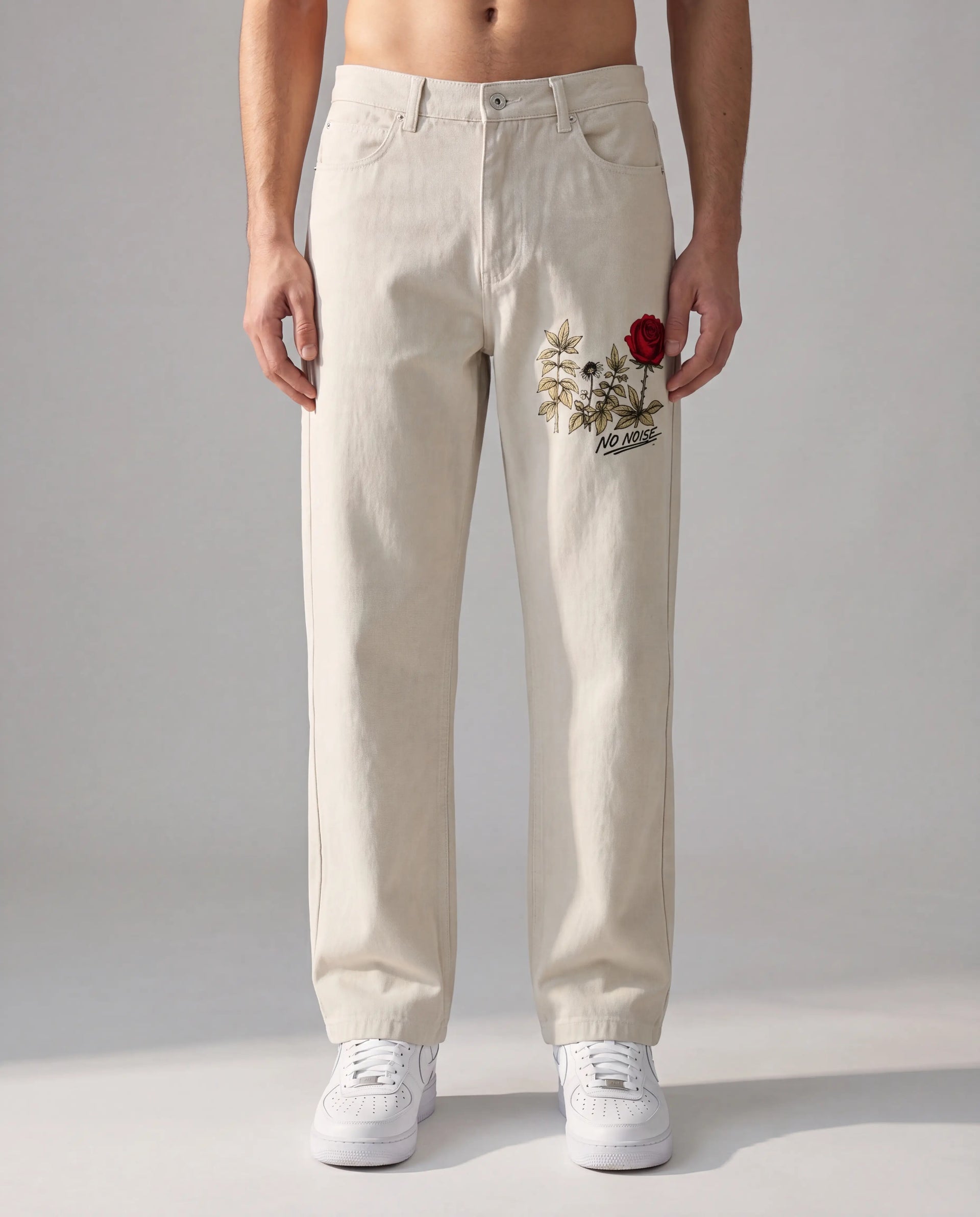 NO NOISE 001 Garden Pant on model, front view
