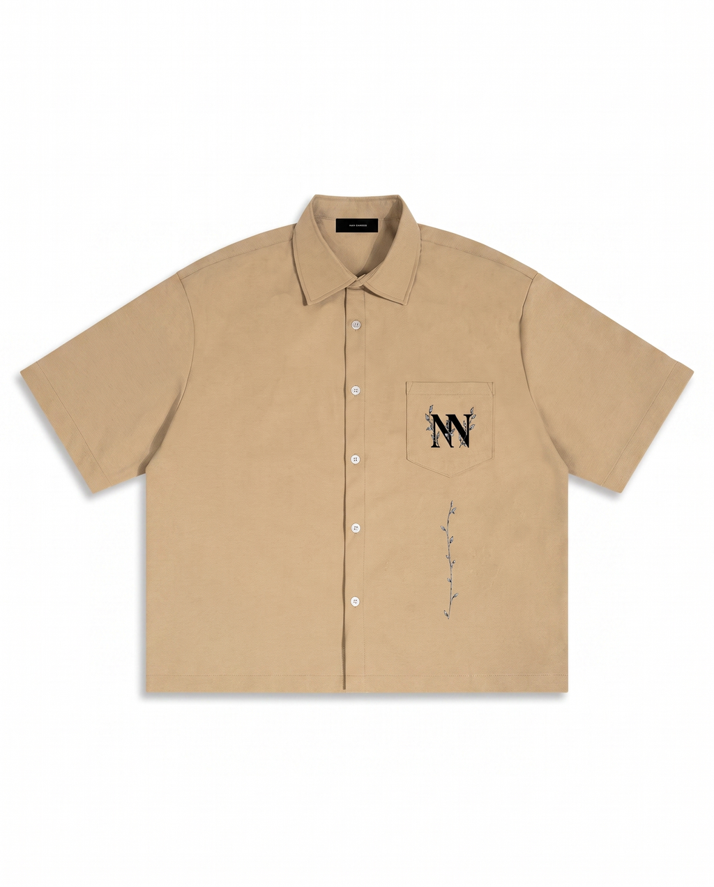 NO NOISE™ 001 BOTANICAL CAMP SHIRT — KHAKI — Hero