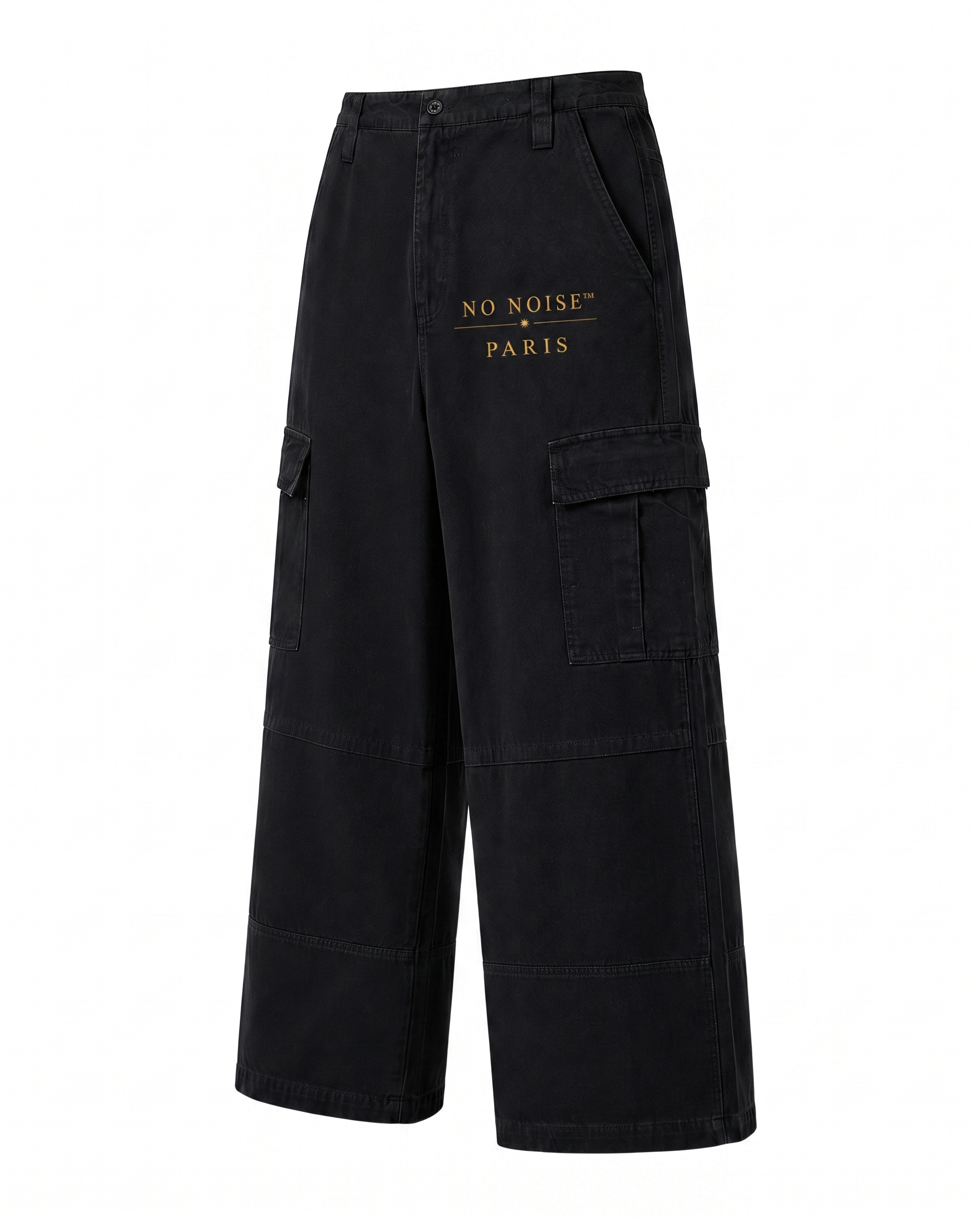 NO NOISE™ 001 WIDE LEG CARGO PANT — BLACK — Hero