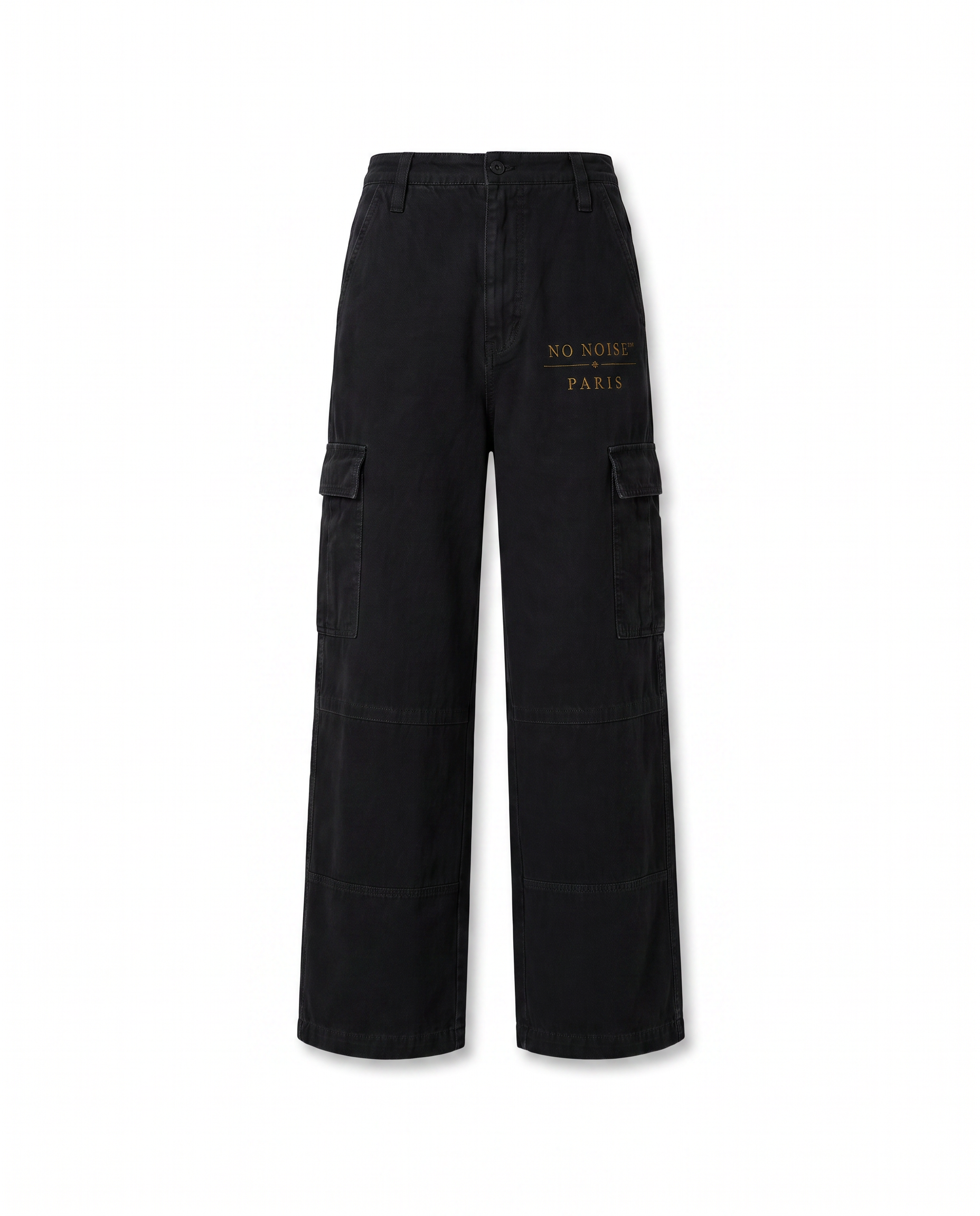 NO NOISE™ 001 WIDE LEG CARGO PANT — BLACK — Detail 2