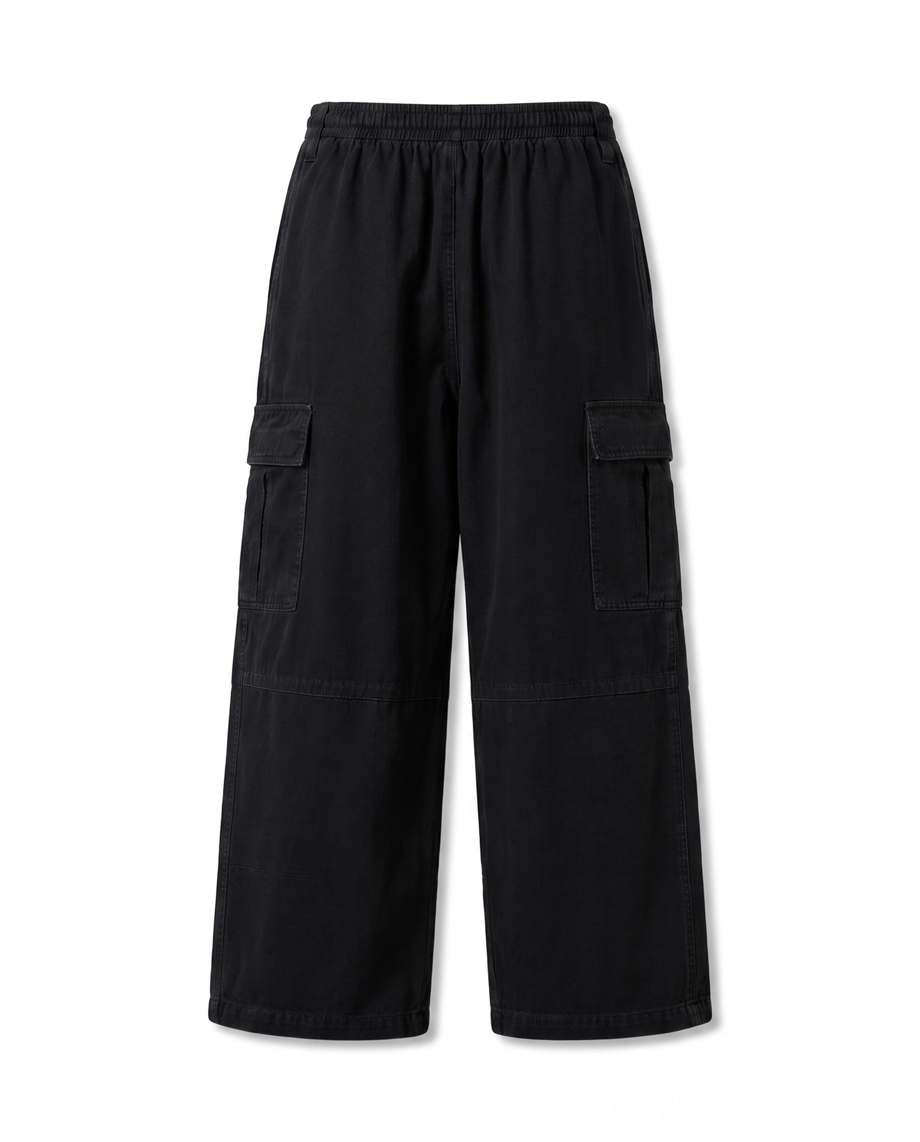 NO NOISE™ 001 WIDE LEG CARGO PANT — BLACK — Alternate Front