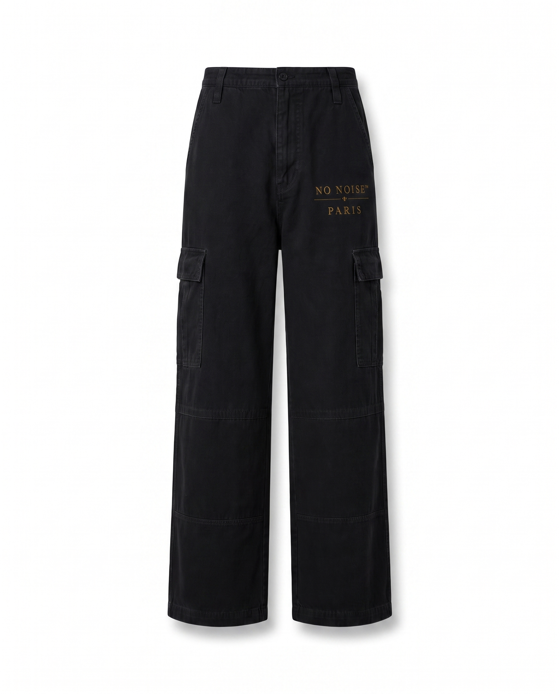 NO NOISE™ 001 WIDE LEG CARGO PANT — BLACK — Detail