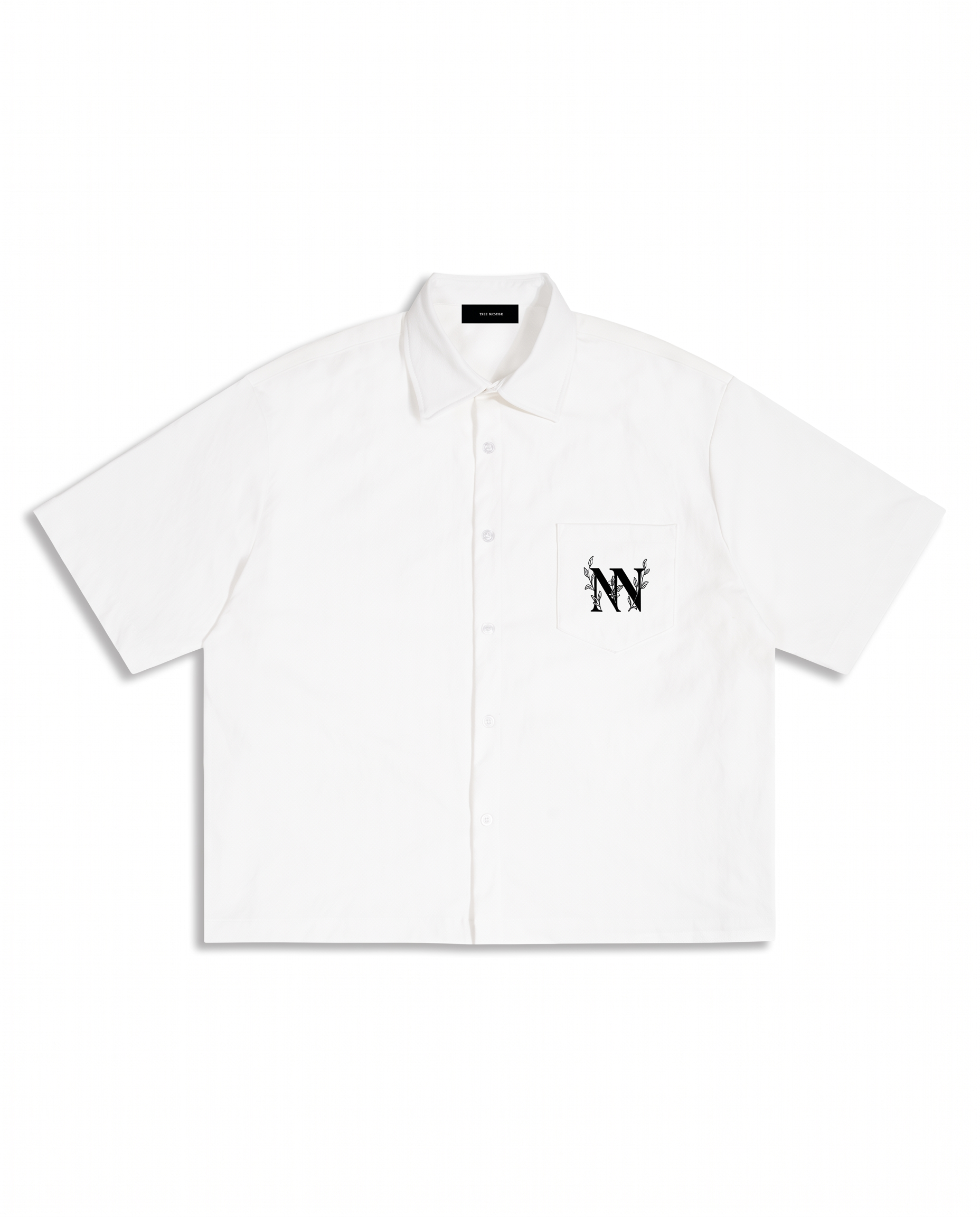 NO NOISE™ 001 BOTANICAL CAMP SHIRT — WHITE — Hero