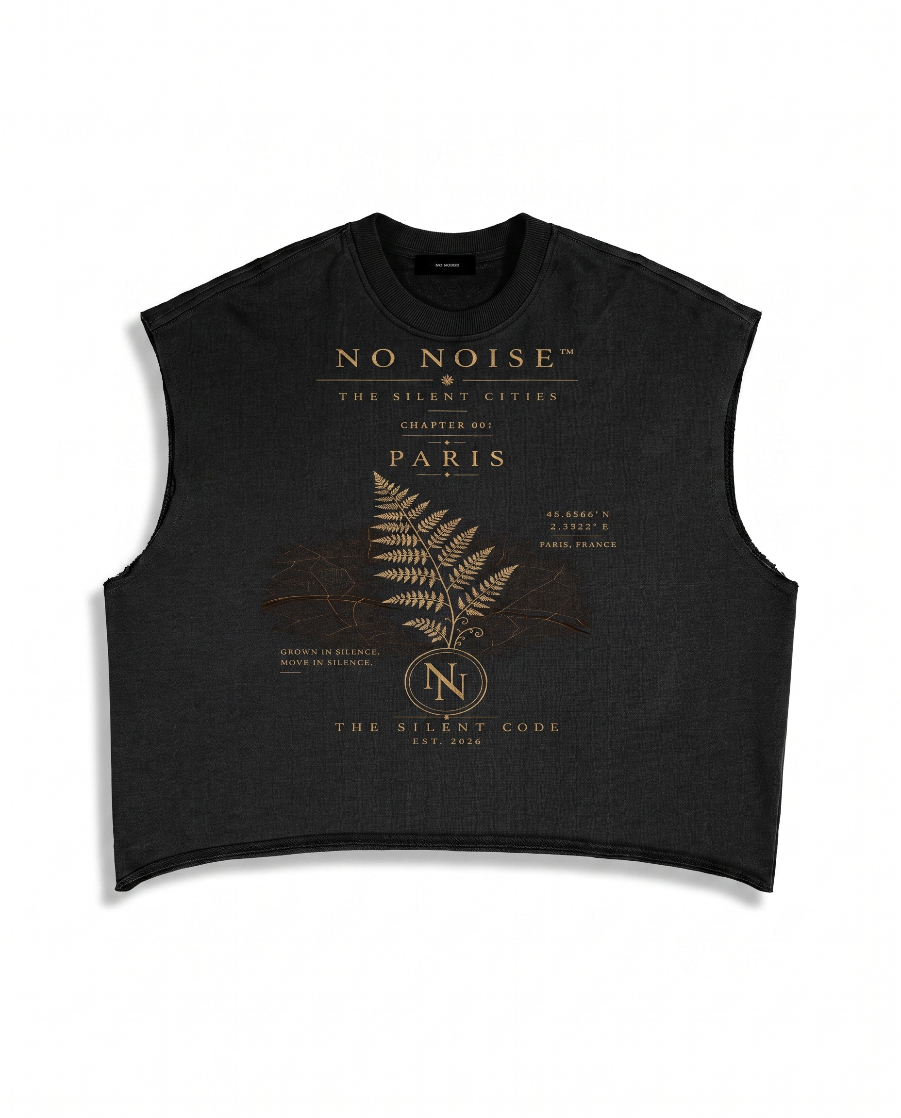 NO NOISE™ FRENCH TERRY BOXY TANK — BLACK — Hero
