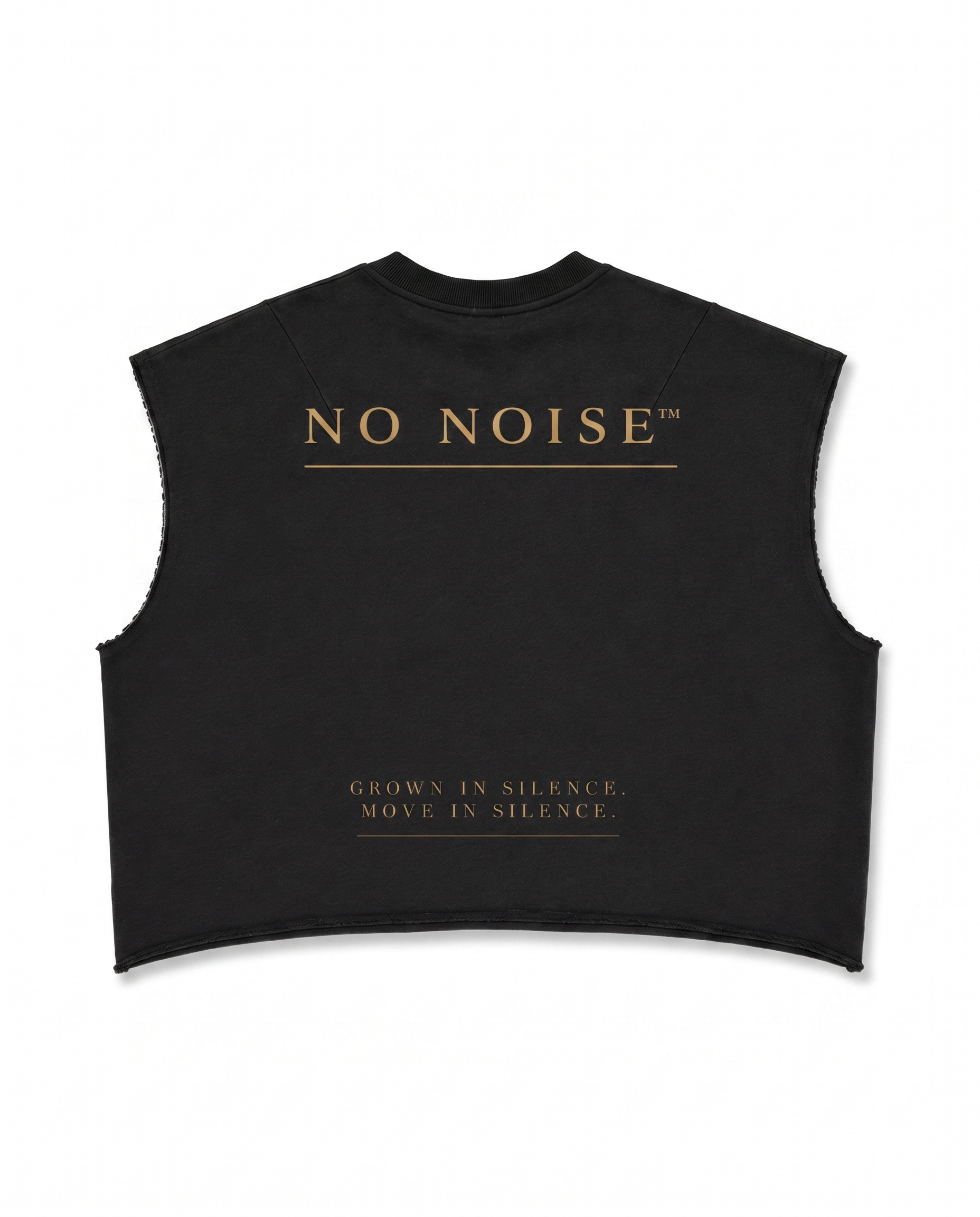 NO NOISE™ FRENCH TERRY BOXY TANK — BLACK — Alternate Front