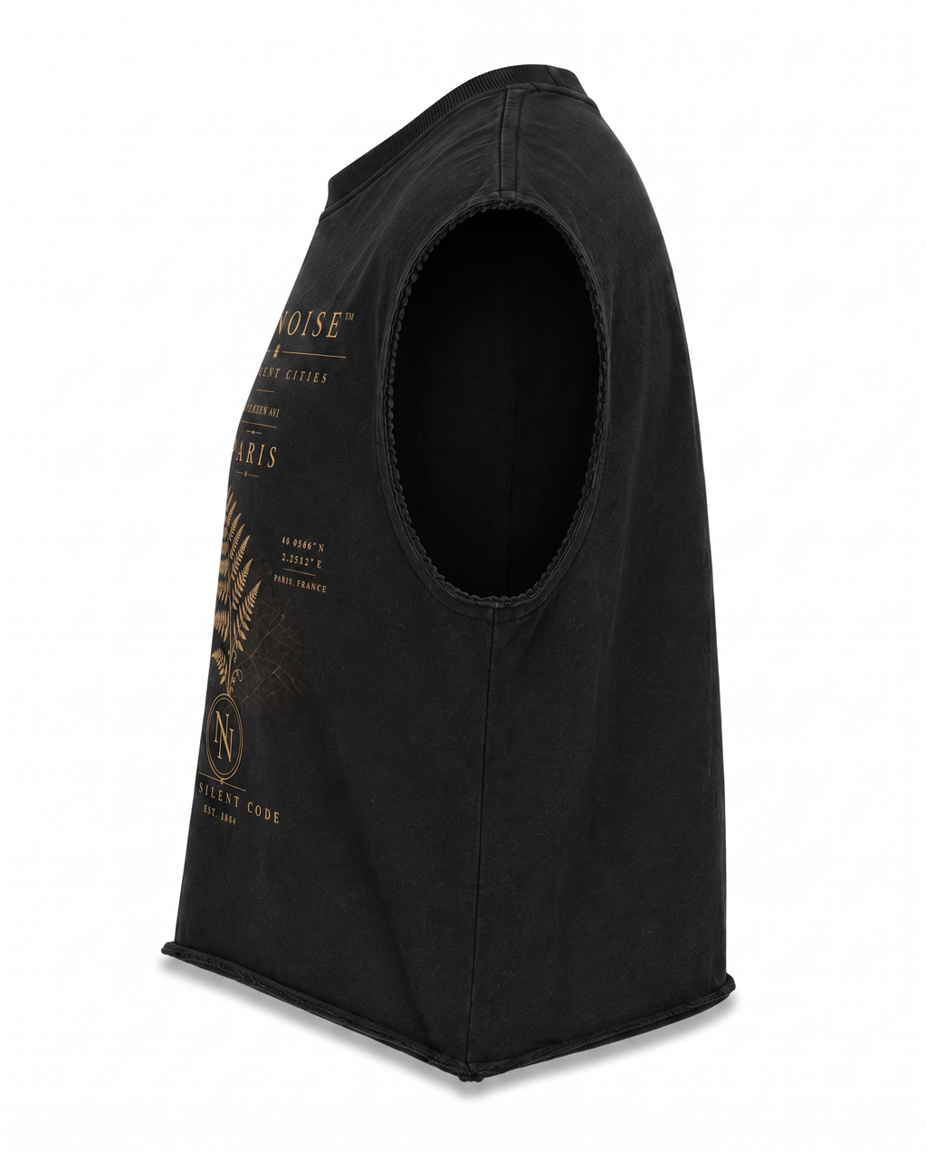 NO NOISE™ FRENCH TERRY BOXY TANK — BLACK — Detail 3