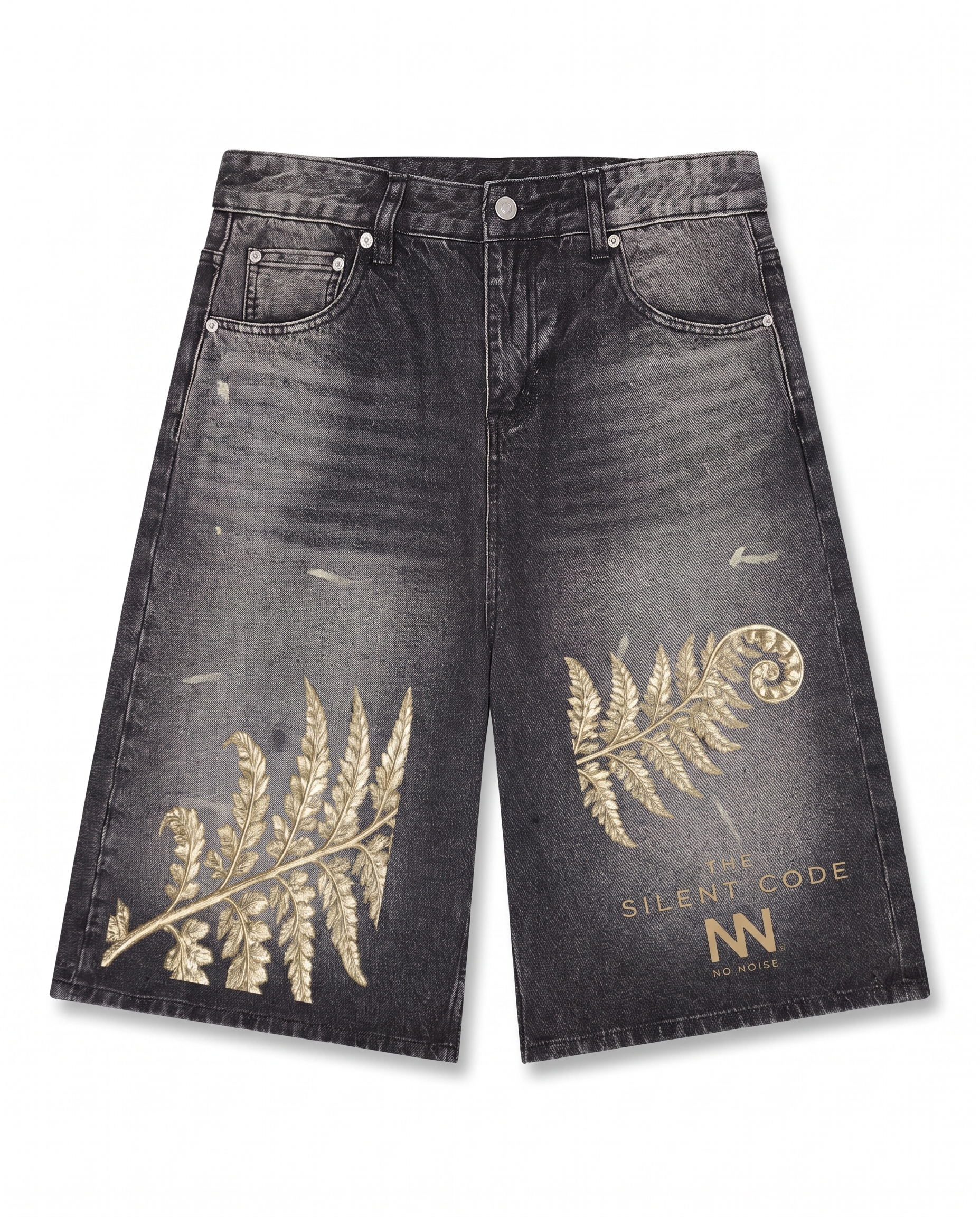 NO NOISE™ 001 BOTANICAL DENIM SHORT — Hero