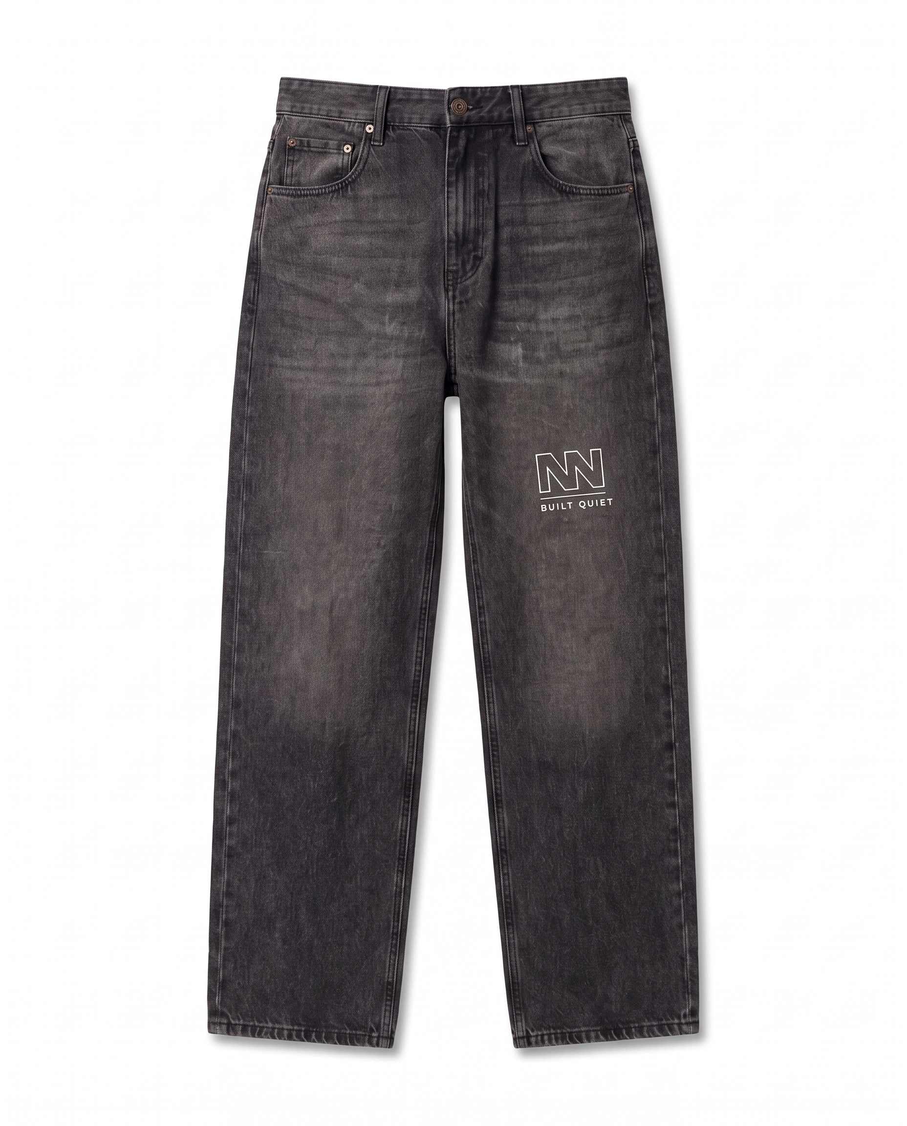 NO NOISE™ BUILT QUIET JEAN — BLACK WASH — Hero