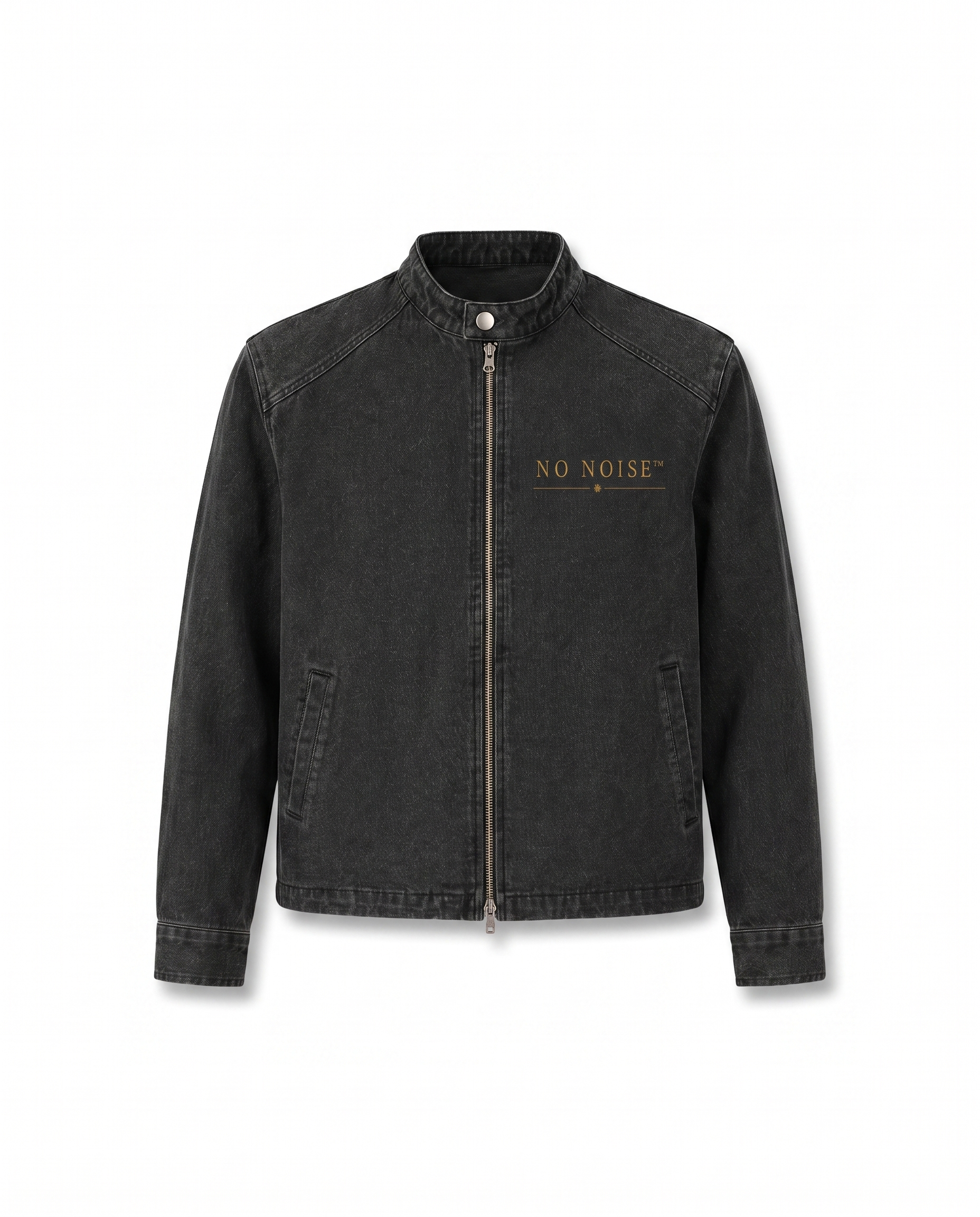 NO NOISE™ 001 SILENT FORM JACKET — WASHED BLACK — Back