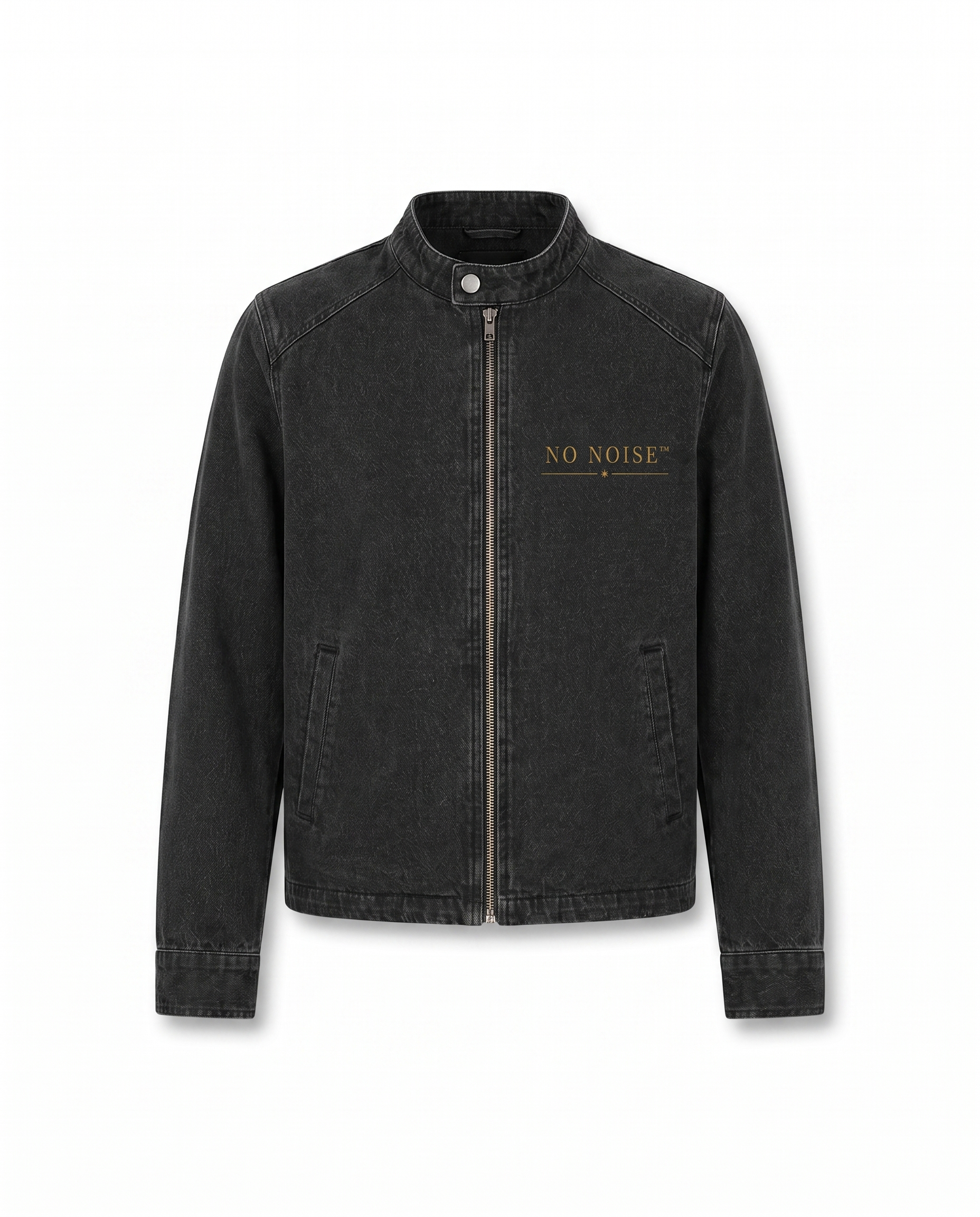NO NOISE™ 001 SILENT FORM JACKET — WASHED BLACK — Detail