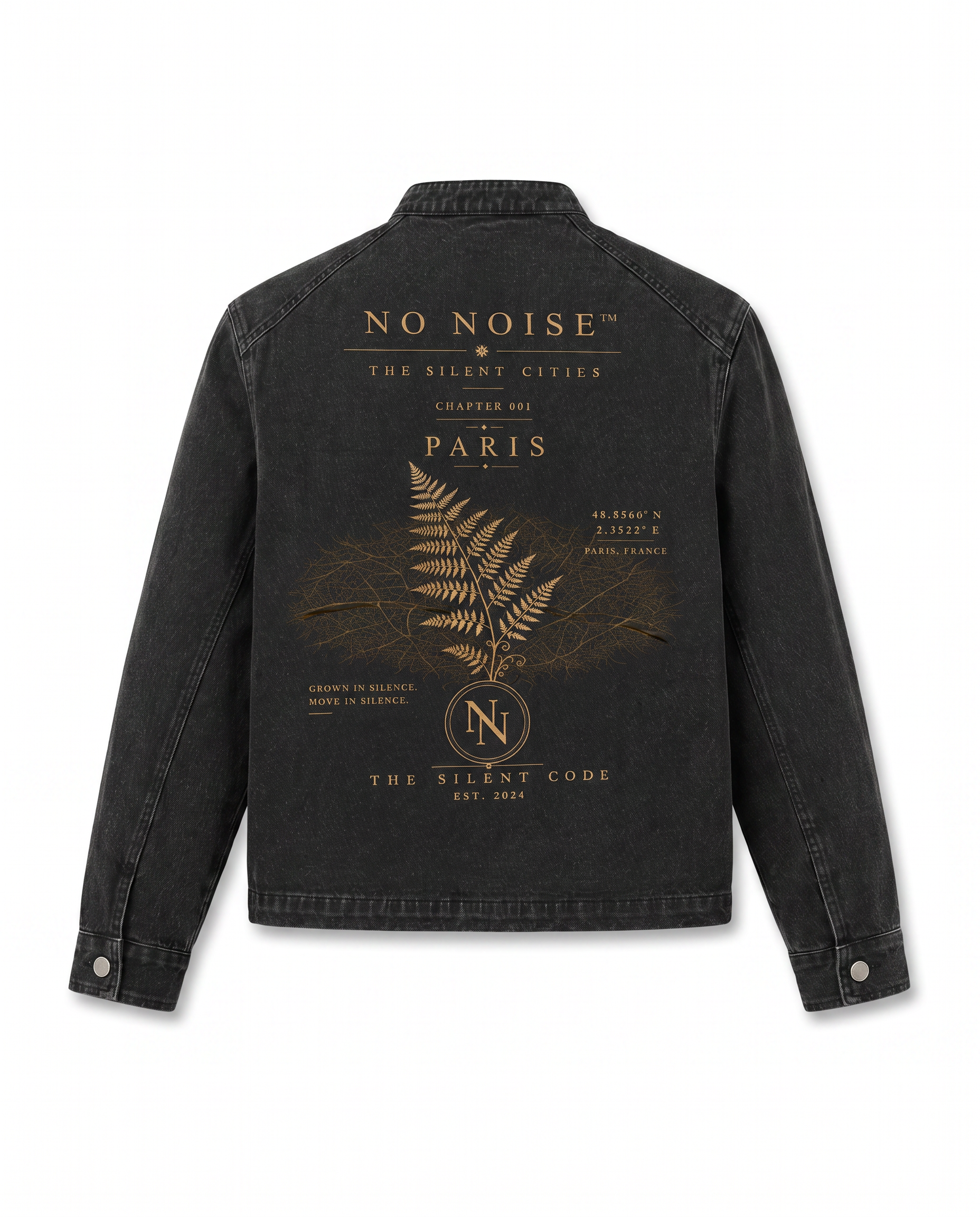 NO NOISE™ 001 SILENT FORM JACKET — WASHED BLACK — Alternate Front