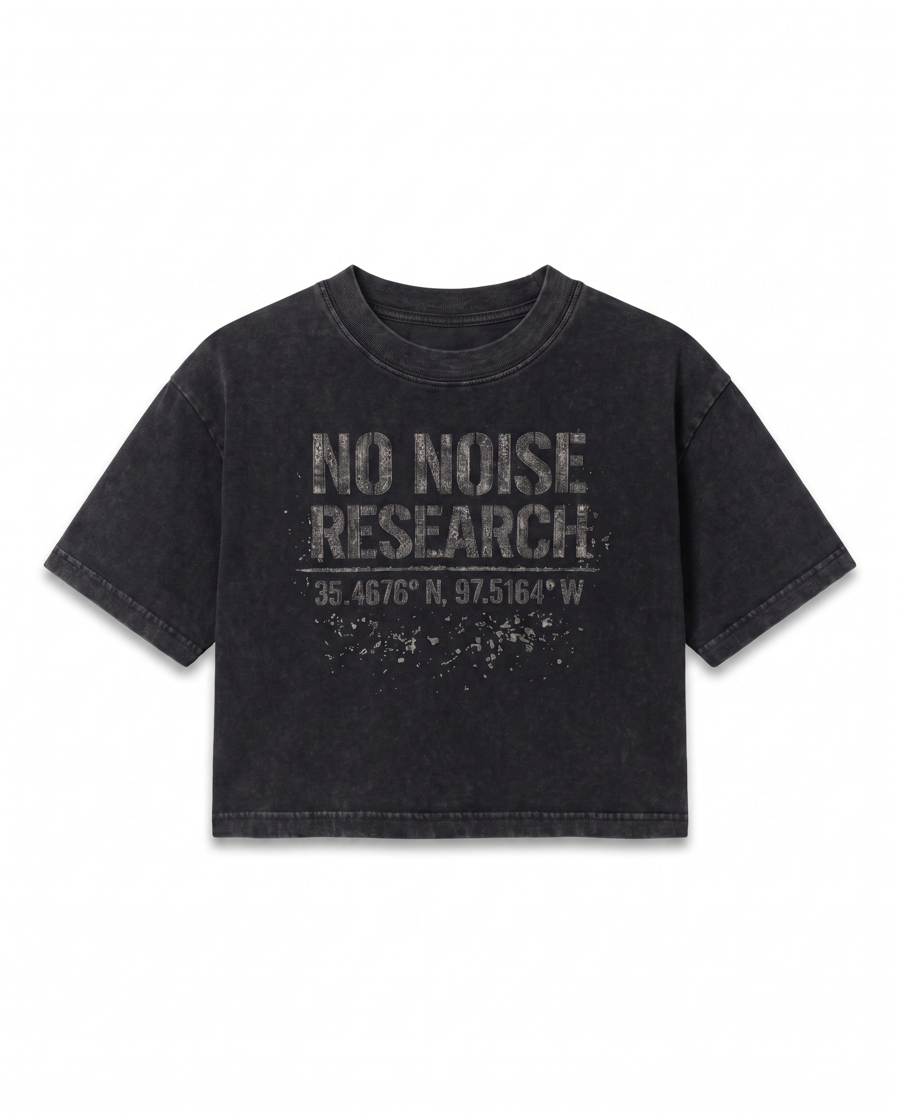 NO NOISE™ HER — RESEARCH MINERAL WASH CROP TEE — Back