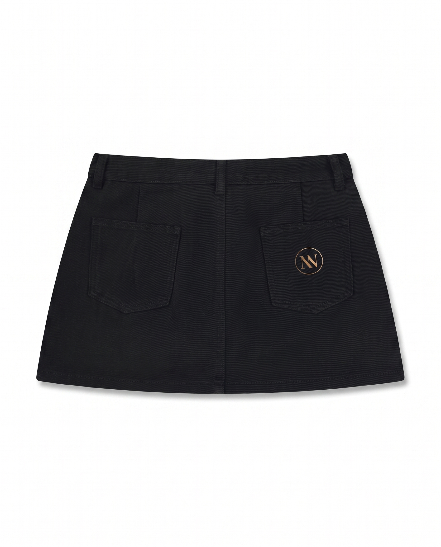 NO NOISE™ HER — RIVET DENIM MINI SKIRT — Alternate Front
