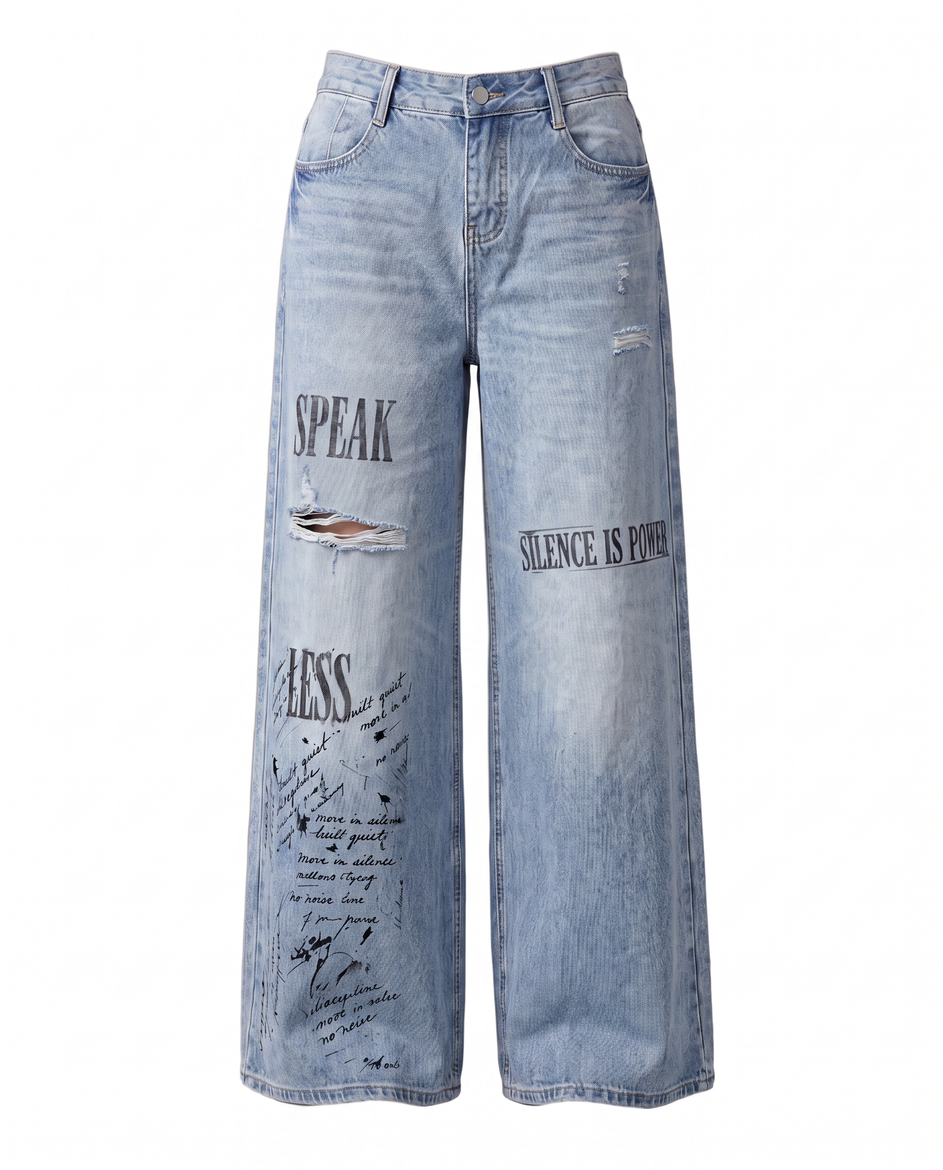 NO NOISE™ HER — SPEAK LESS WIDE LEG JEAN — Detail