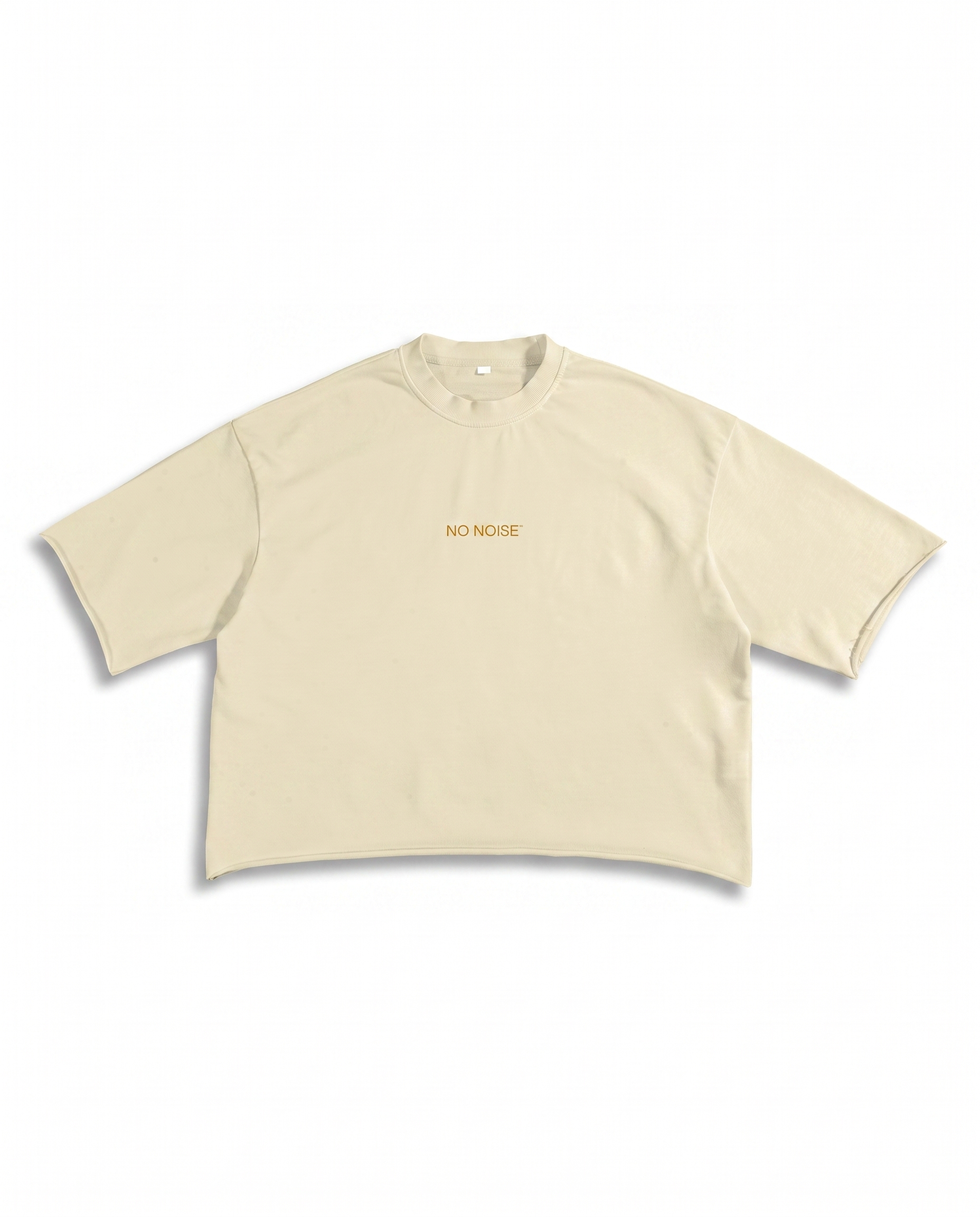 SUPPORT YOUR FRIENDS FRENCH TERRY RAW EDGE T-SHIRT — APRICOT — Hero