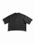 SUPPORT YOUR FRIENDS FRENCH TERRY RAW EDGE T-SHIRT — NOIR — Hero