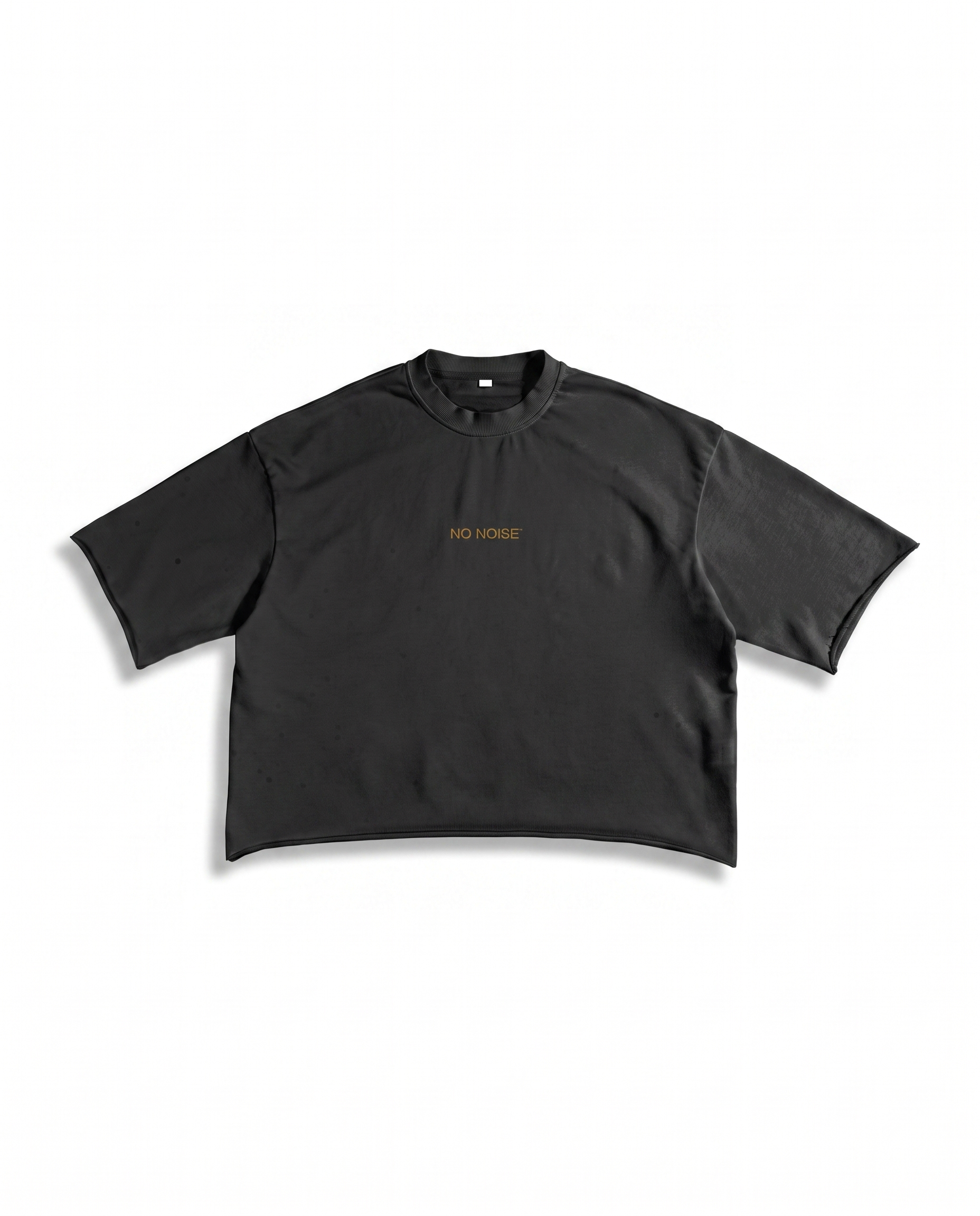 SUPPORT YOUR FRIENDS FRENCH TERRY RAW EDGE T-SHIRT — NOIR — Hero