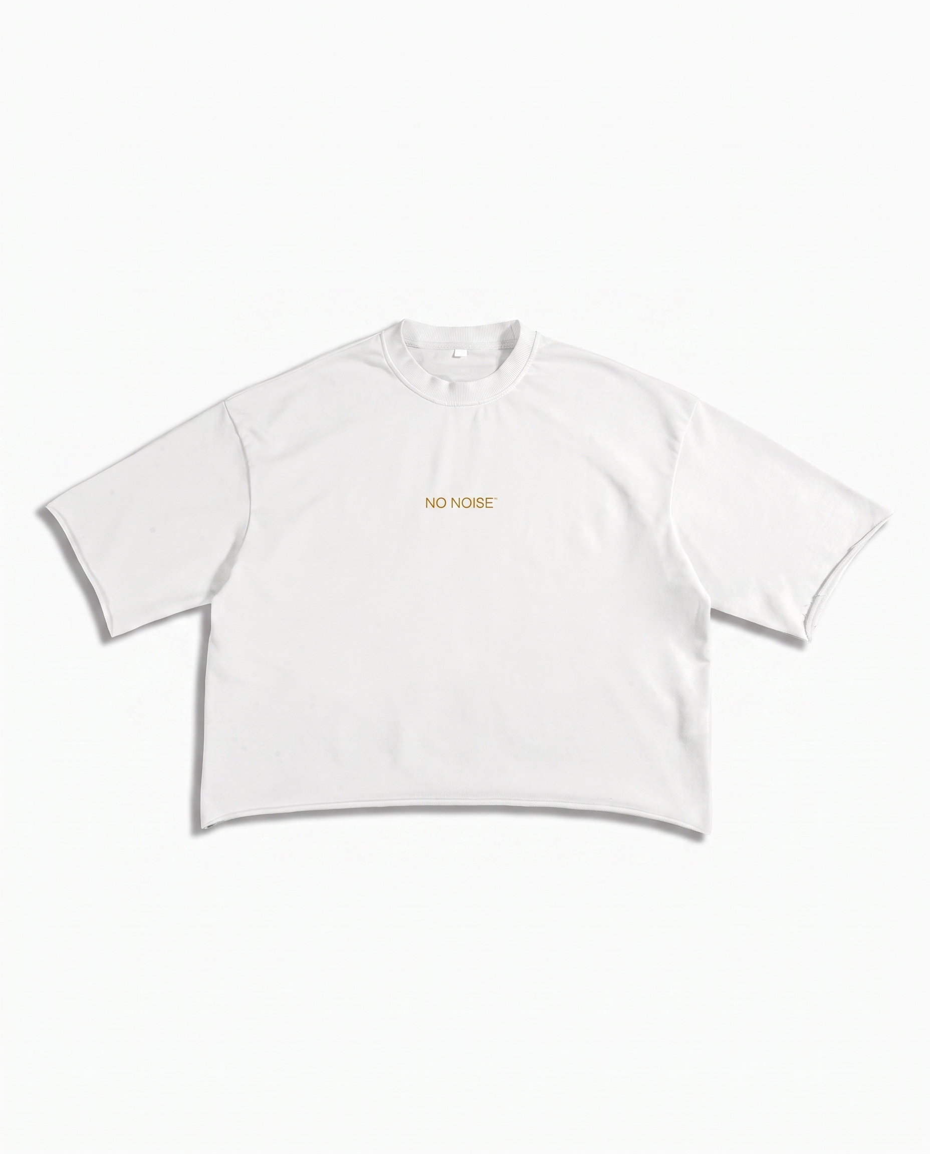 SUPPORT YOUR FRIENDS FRENCH TERRY RAW EDGE T-SHIRT — WHITE — Hero
