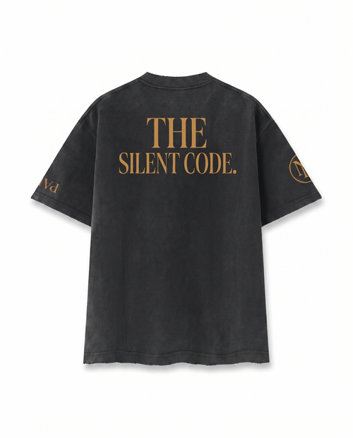 THE SILENT CODE™ TEE — WASHED BLACK — Alternate Front