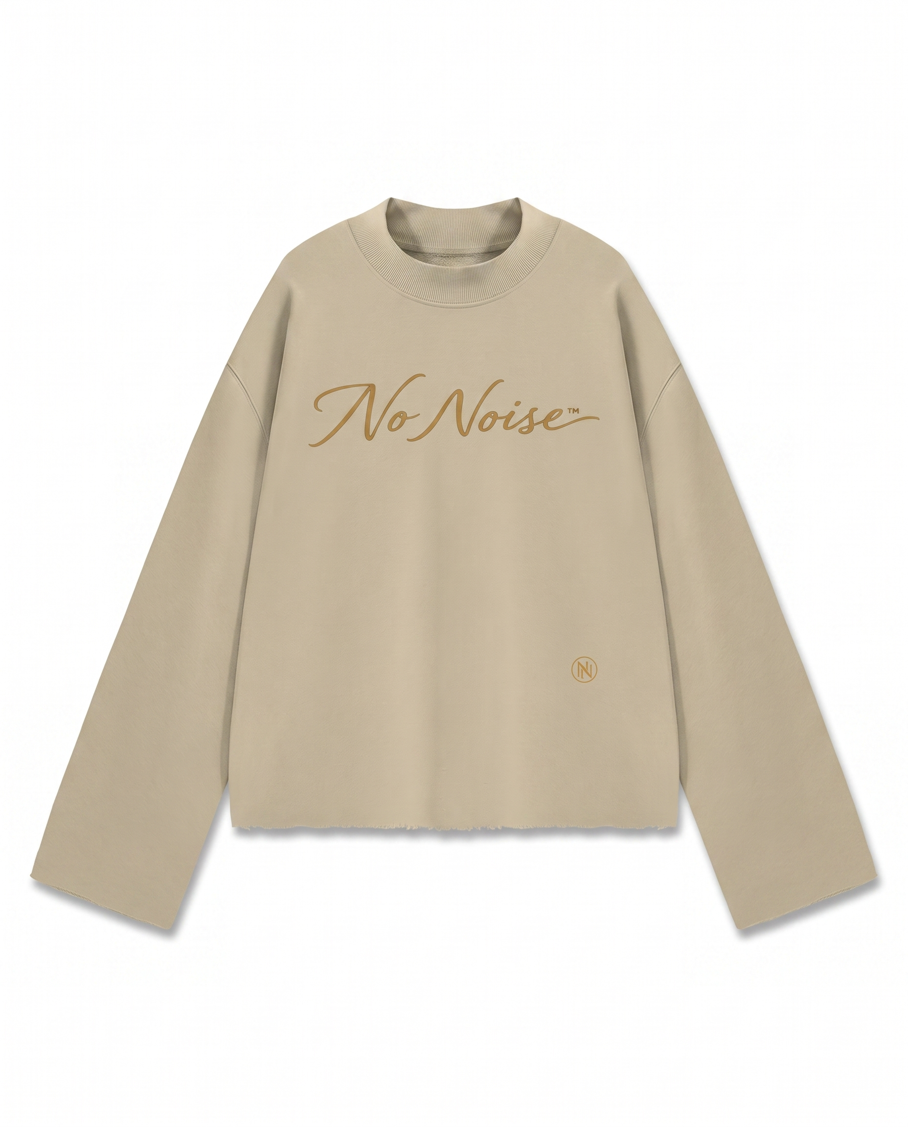 THE SIGNATURE CREW MOCK NECK — STONE — Hero