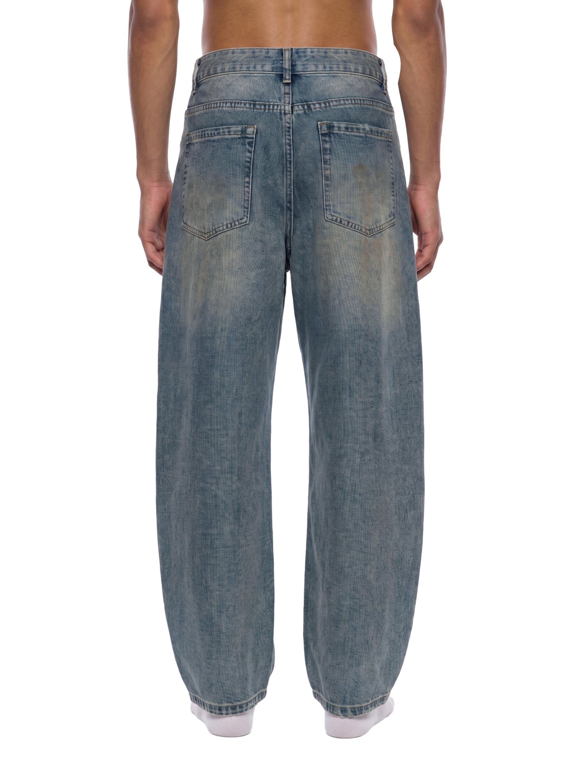 NO NOISE™ Men's Distressed Barrel Leg Jeans