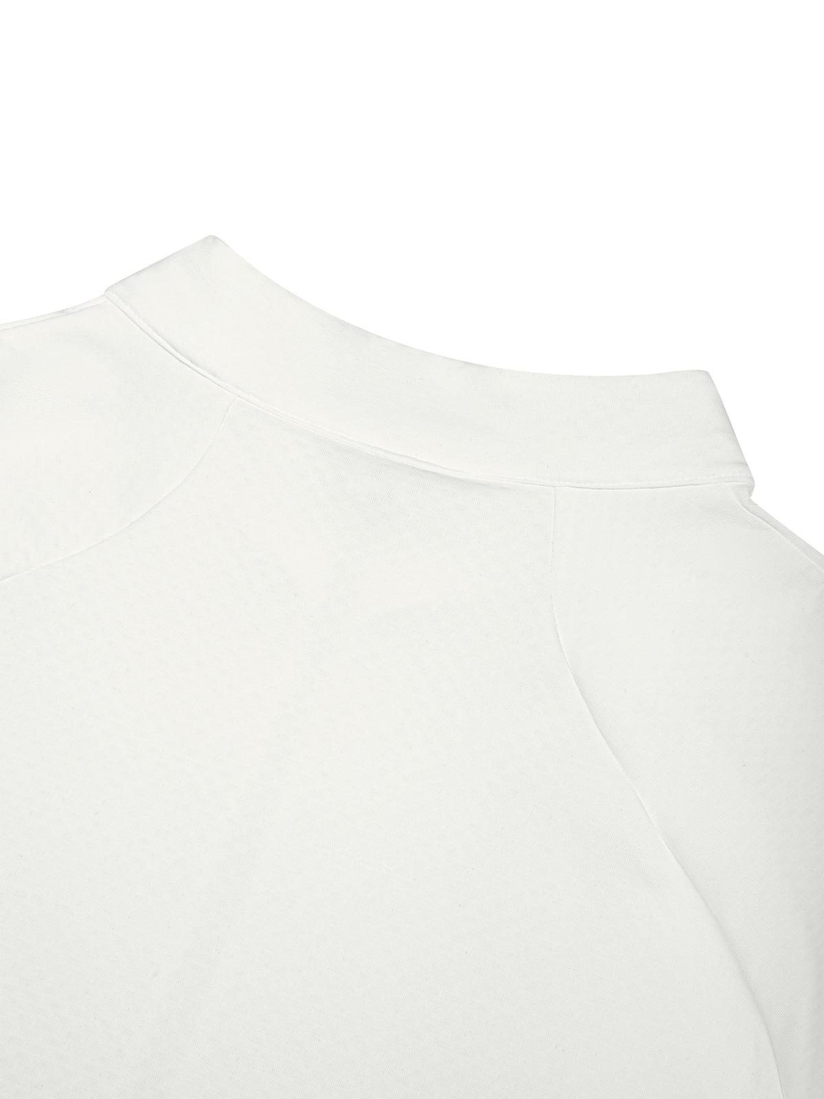 Supplier back neckline detail in white for Movement Raglan Quarter-Zip — Black