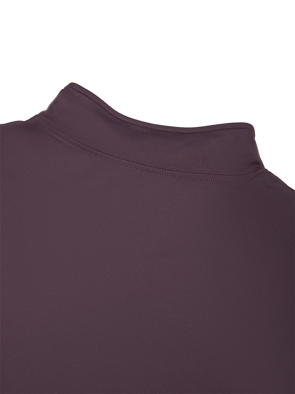 NO NOISE™ Plum jacket stand-collar detail