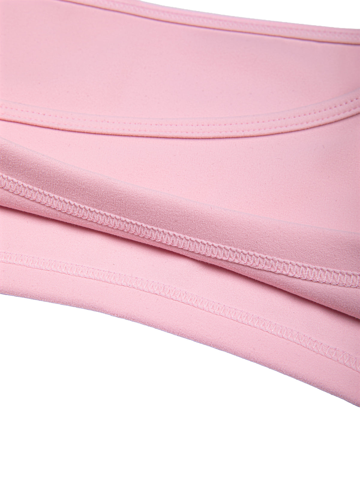 Supplier shrug stitching detail in pink for HER Movement Cutout Long-Sleeve Shrug
