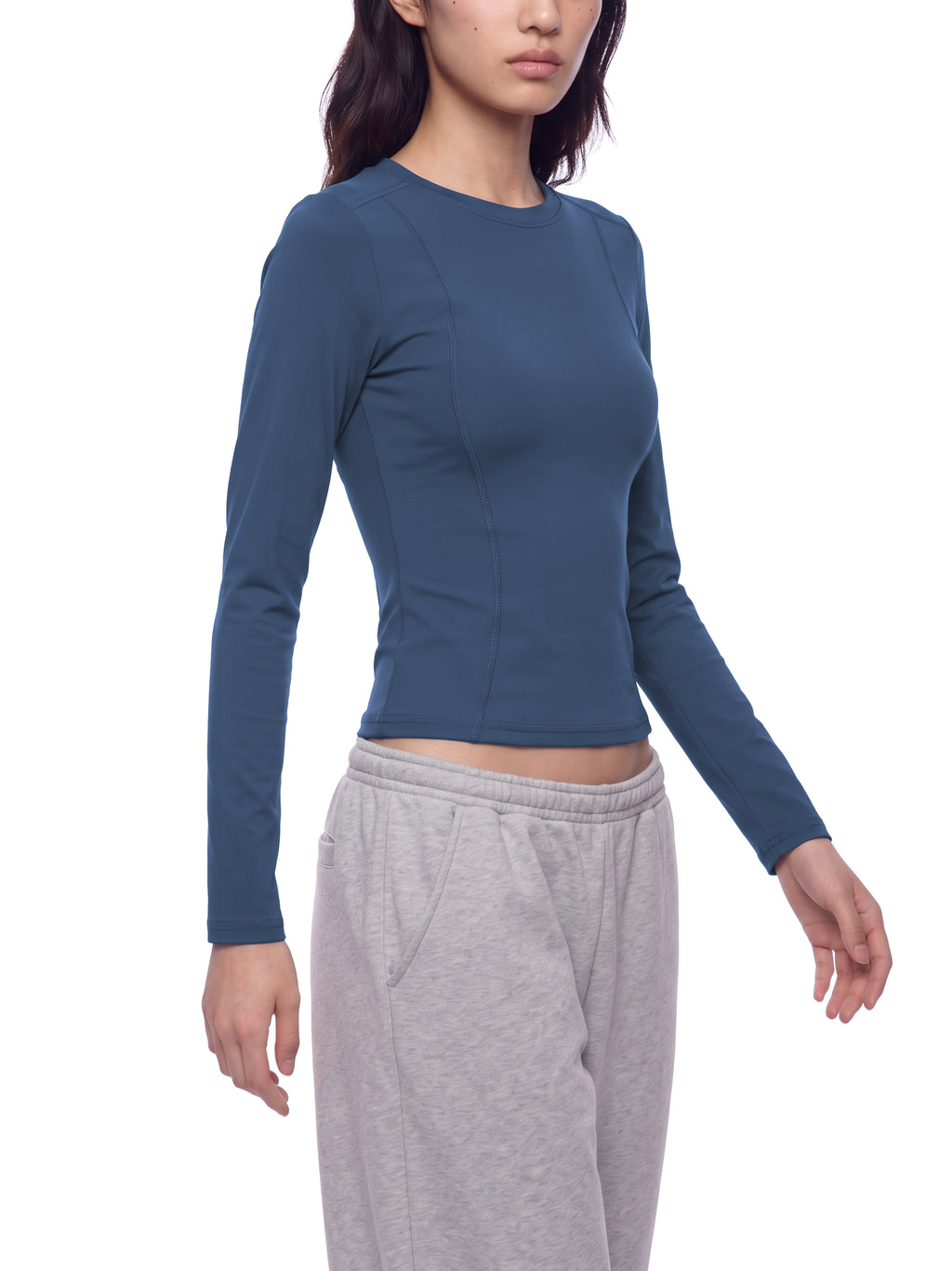 NO NOISE™ Navy training top on model, front