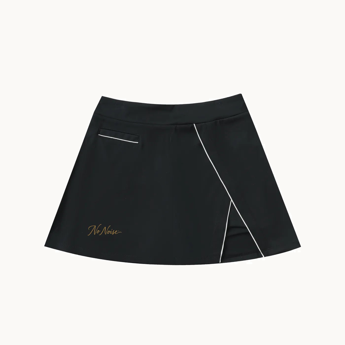 NO NOISE™ SILENT MOTION SKIRT — product view on warm ivory.