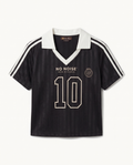 NO NOISE™ THE PLAYER JERSEY — CROP — product view on warm ivory.