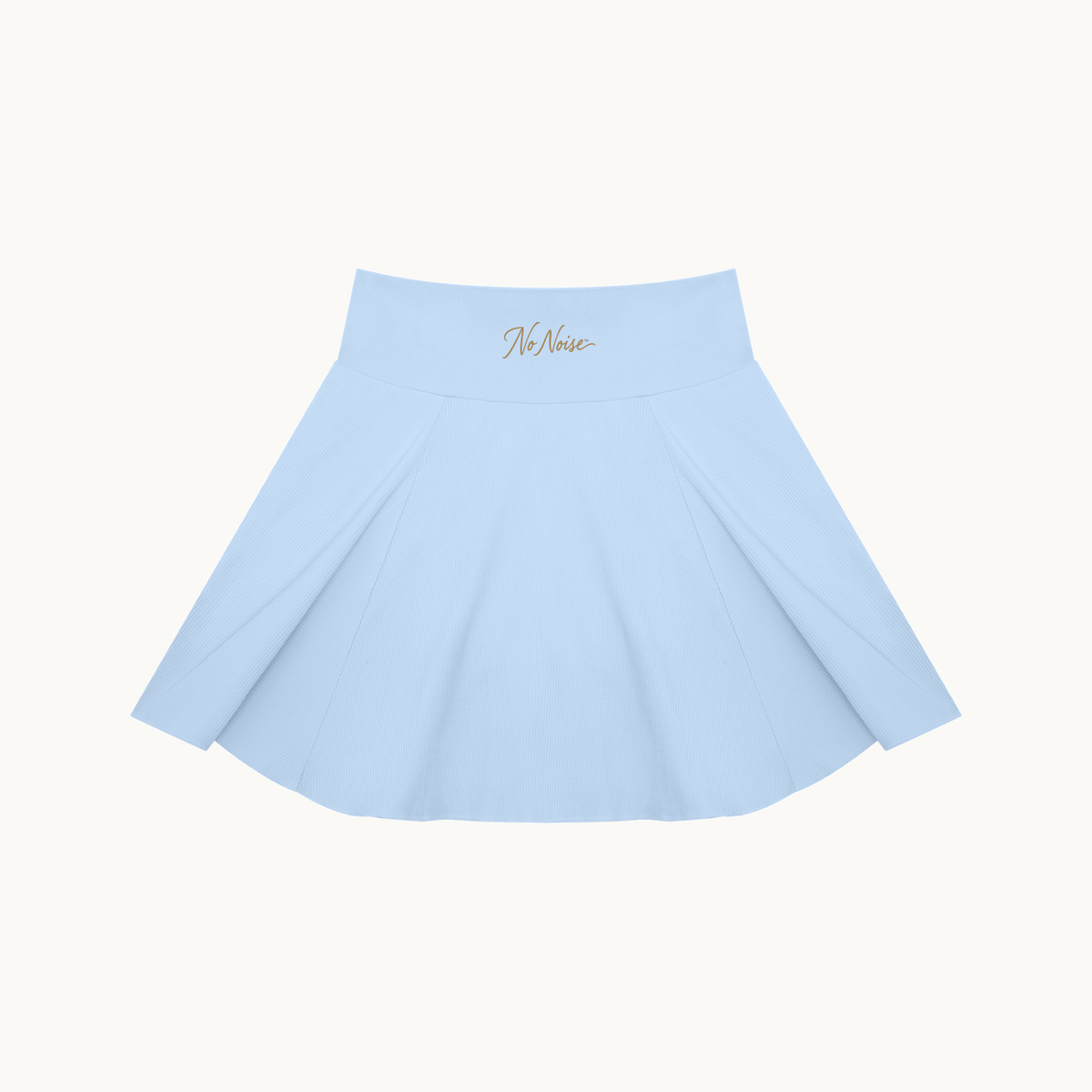 THE COURT SKIRT — BLUE — product view on warm ivory.