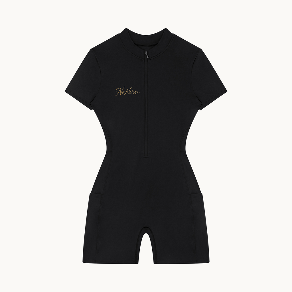 MOTION QUARTER-ZIP SHORT SLEEVE — product view on warm ivory.