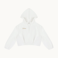 MOTION BOXY QUARTER-ZIP HOODIE — product view on warm ivory.