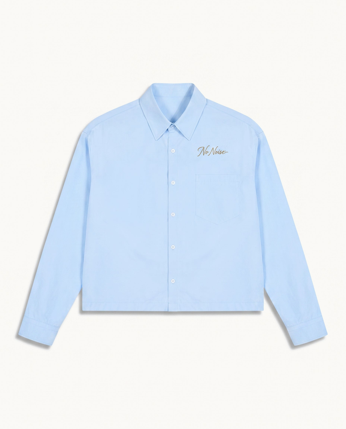 Signature Shirt — Morning Sky — product view on warm ivory.