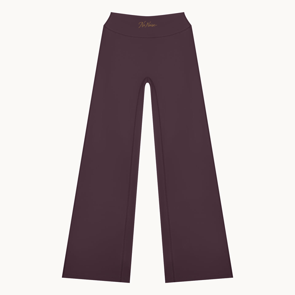 STUDIO HIGH RISE FLARE PANT™ — PLUM — product view on warm ivory.