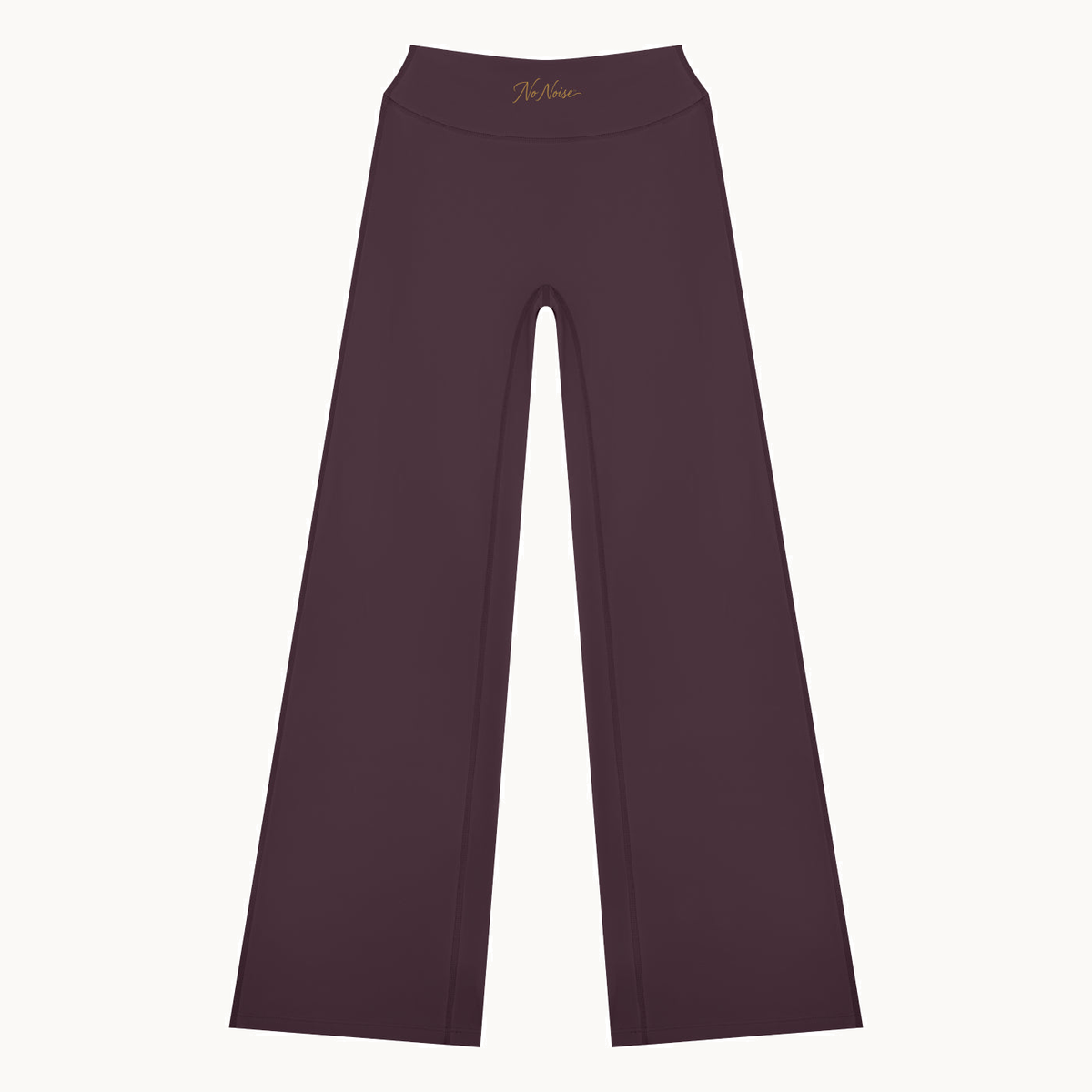 STUDIO HIGH RISE FLARE PANT™ — PLUM — product view on warm ivory.