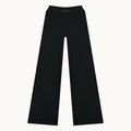 STUDIO HIGH RISE FLARE PANT™ — BLACK — product view on warm ivory.