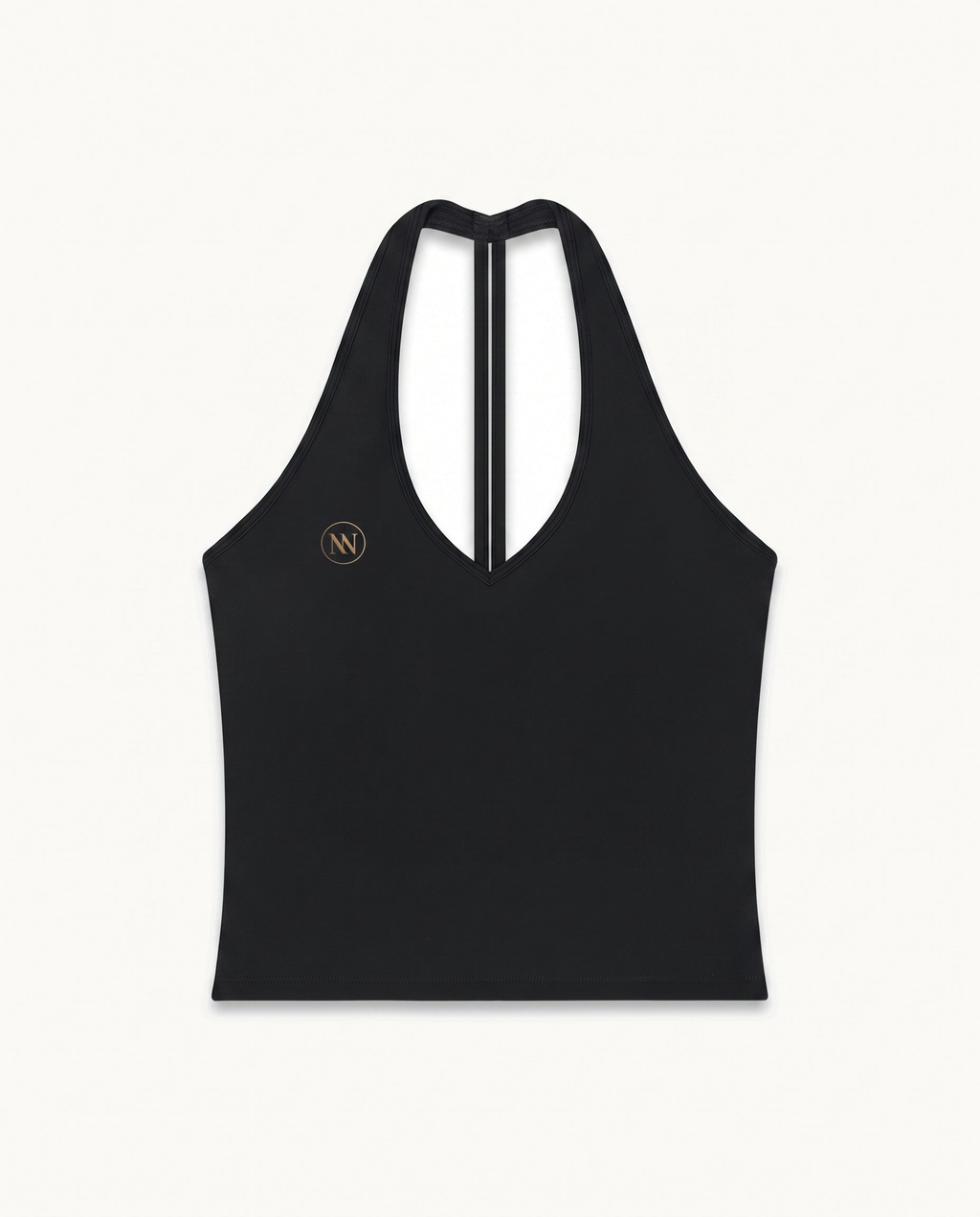 STUDIO RACERBACK™ — BLACK — product view on warm ivory.