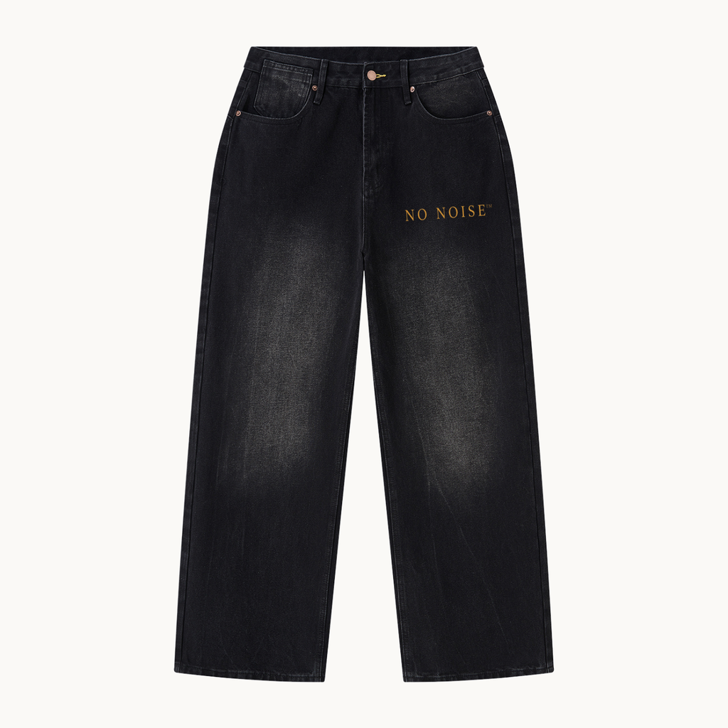 Still Wide Leg Denim — product view on warm ivory.