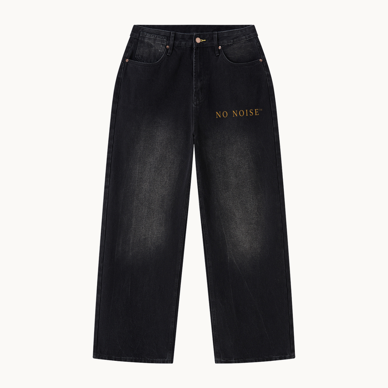Still Wide Leg Denim — product view on warm ivory.