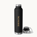 NO NOISE™ SILENT CARRY BOTTLE — 22 OZ MATTE BLACK — product view on warm ivory.