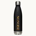NO NOISE™ SILENT CARRY BOTTLE — 17 OZ SLIM BLACK — product view on warm ivory.