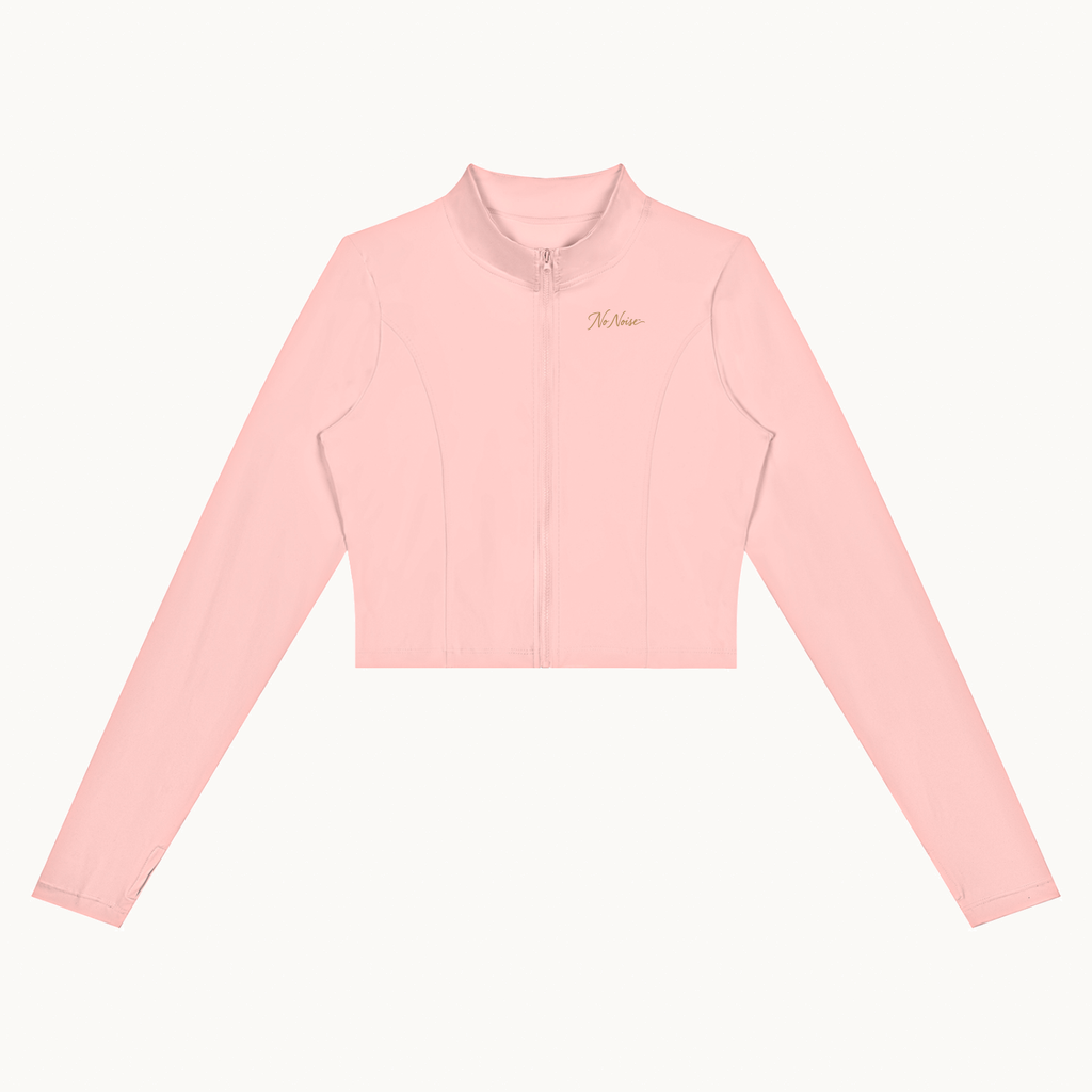 Form Cropped Jacket — Petal — product view on warm ivory.