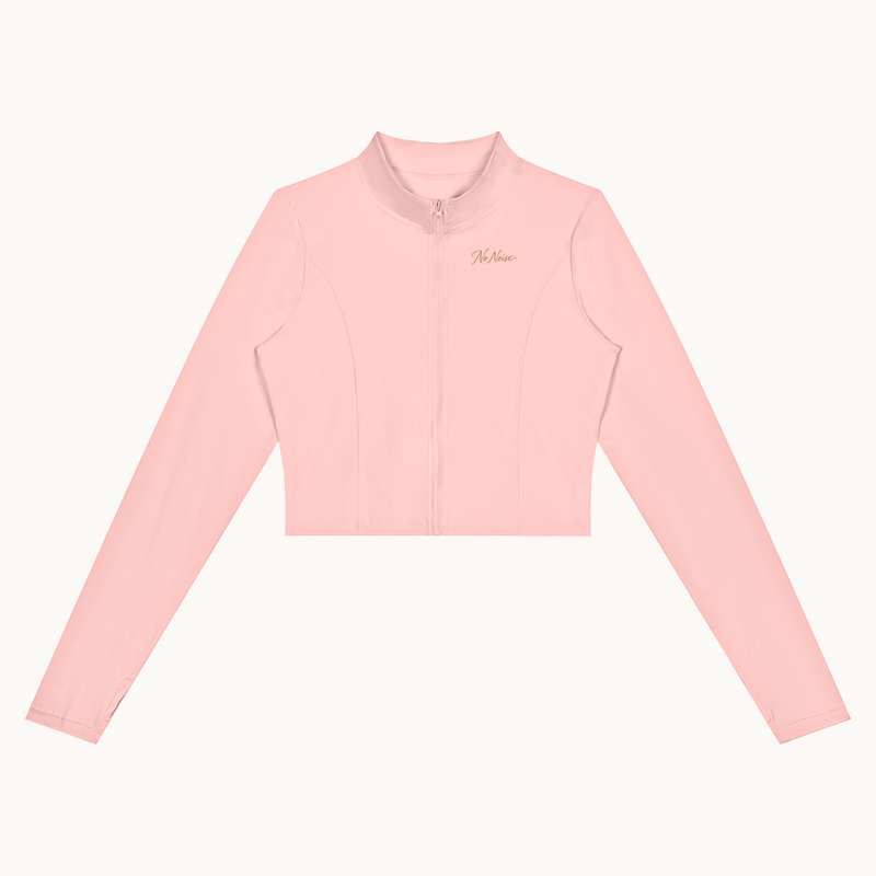 Form Cropped Jacket — Petal — product view on warm ivory.