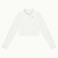 Form Cropped Jacket — Chalk — product view on warm ivory.